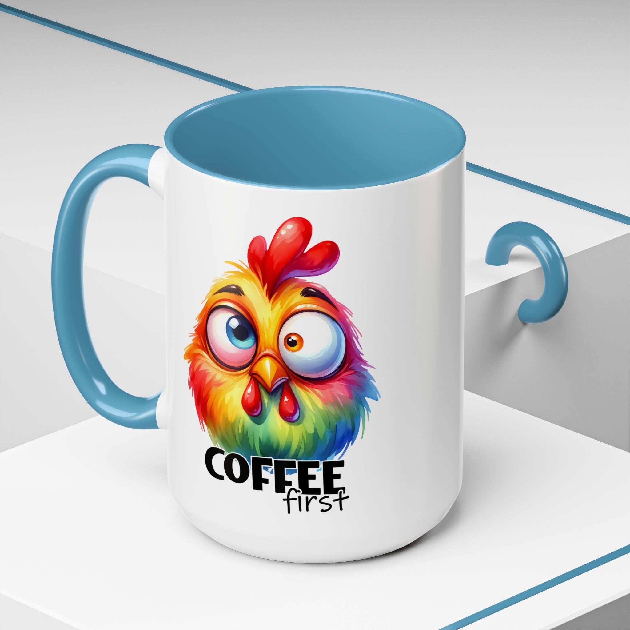Coffee First – Colorful Chicken Mug