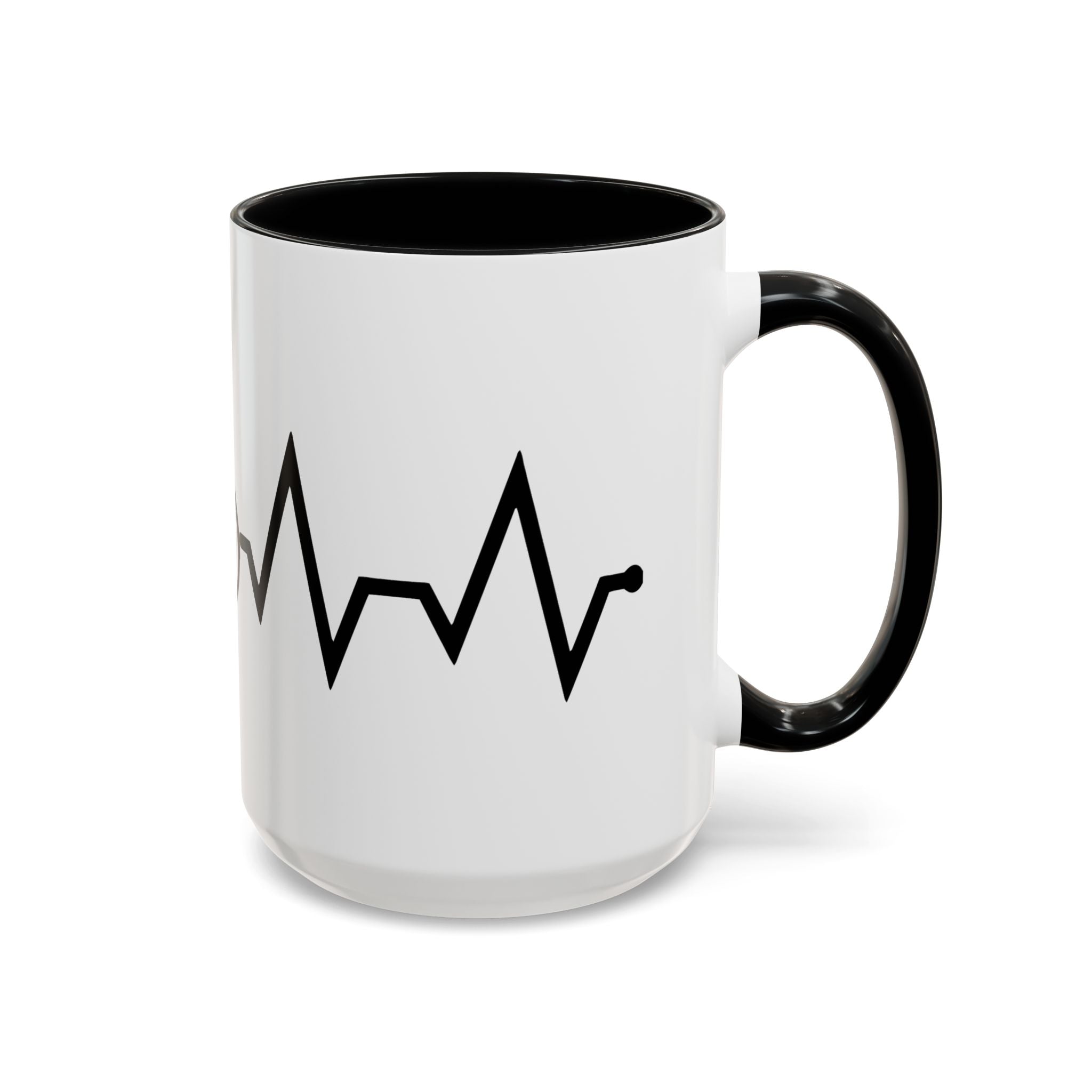 Cycling Lifeline Coffee Mug – 11oz & 15oz Bicycle Heartbeat Design, Colorful Interior
