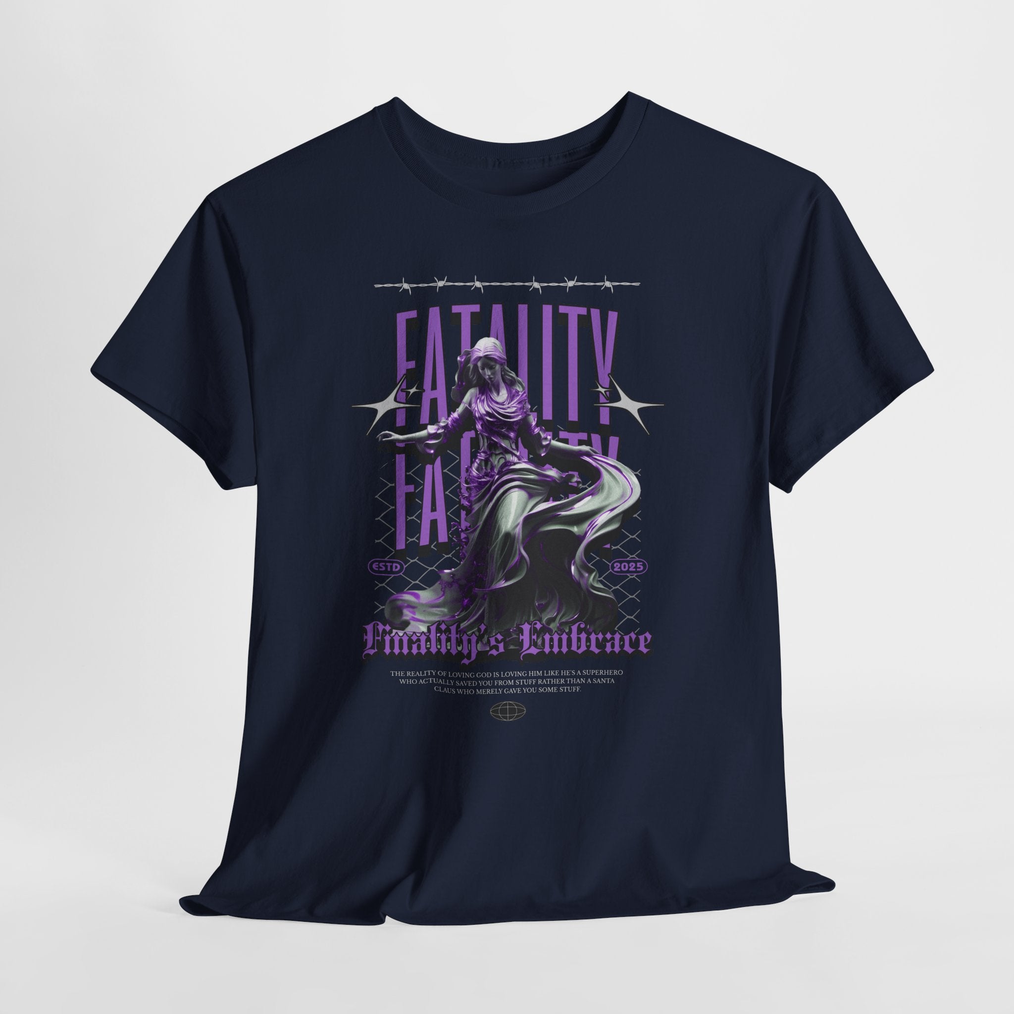 "Fatality's Embrace" Flowing Violet Statue - Gothic Digital Art