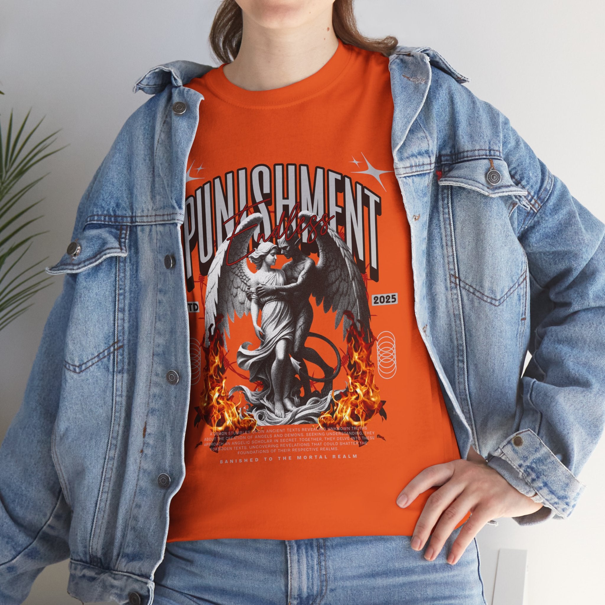 Endless Punishment: Angel & Demon Embrace Streetwear Graphic
