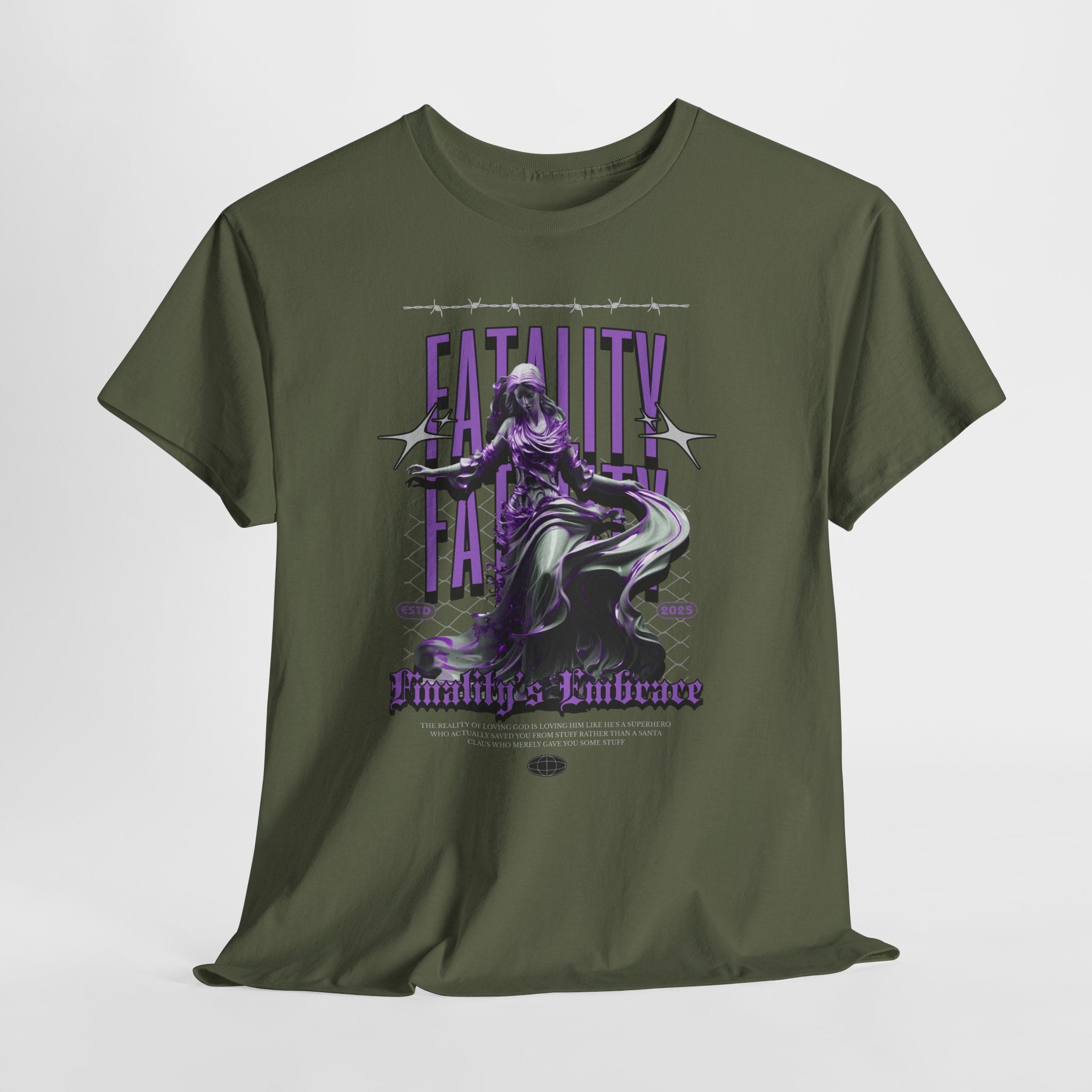 "Fatality's Embrace" Flowing Violet Statue - Gothic Digital Art