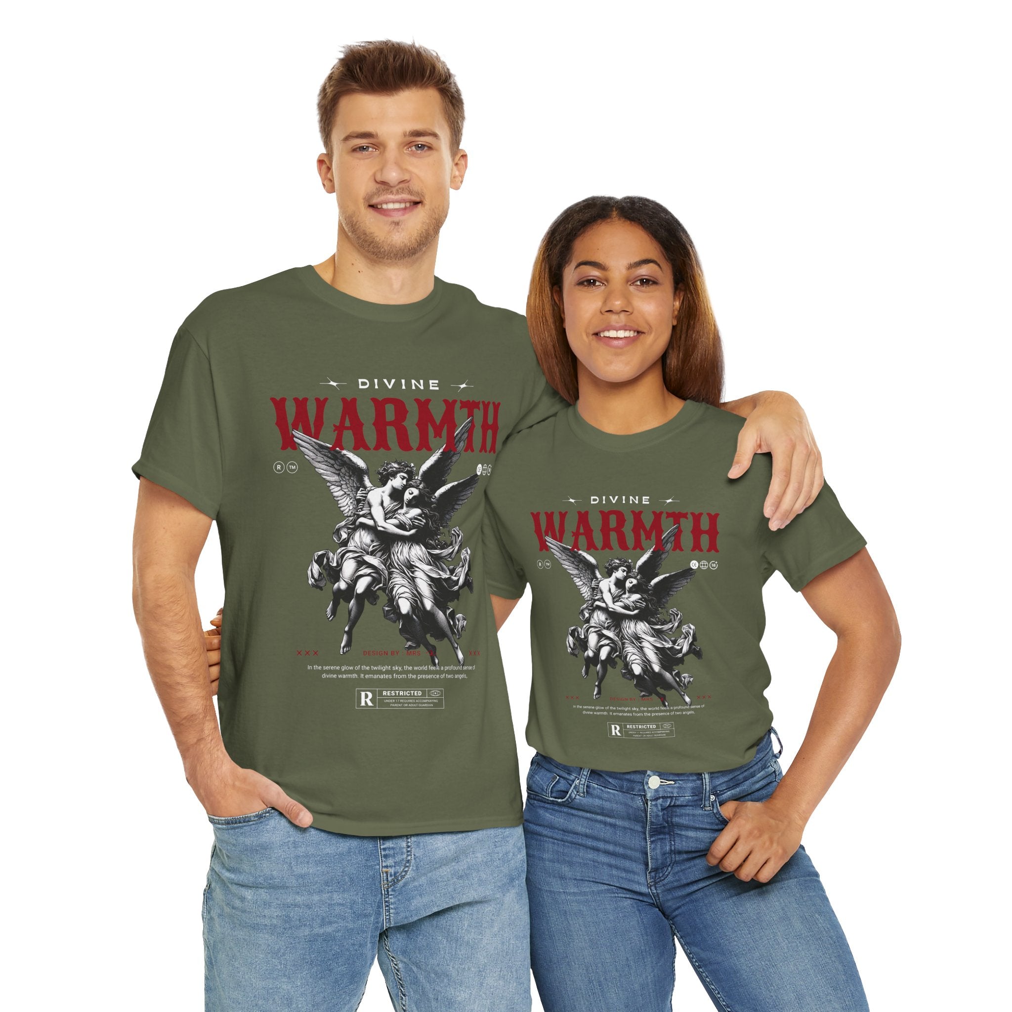 Divine Warmth: Angelic Embrace T-Shirt Design