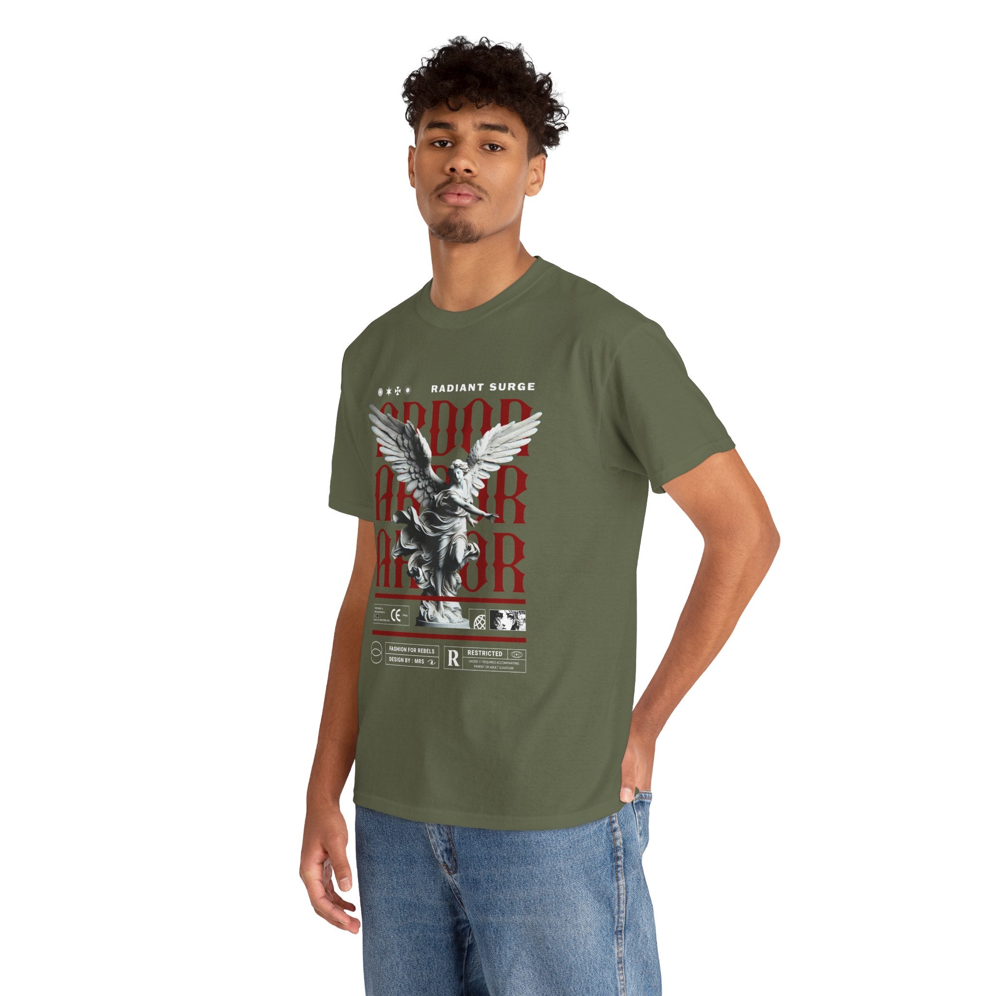 "Divine Angel" - Gothic Black & White T-Shirt Design