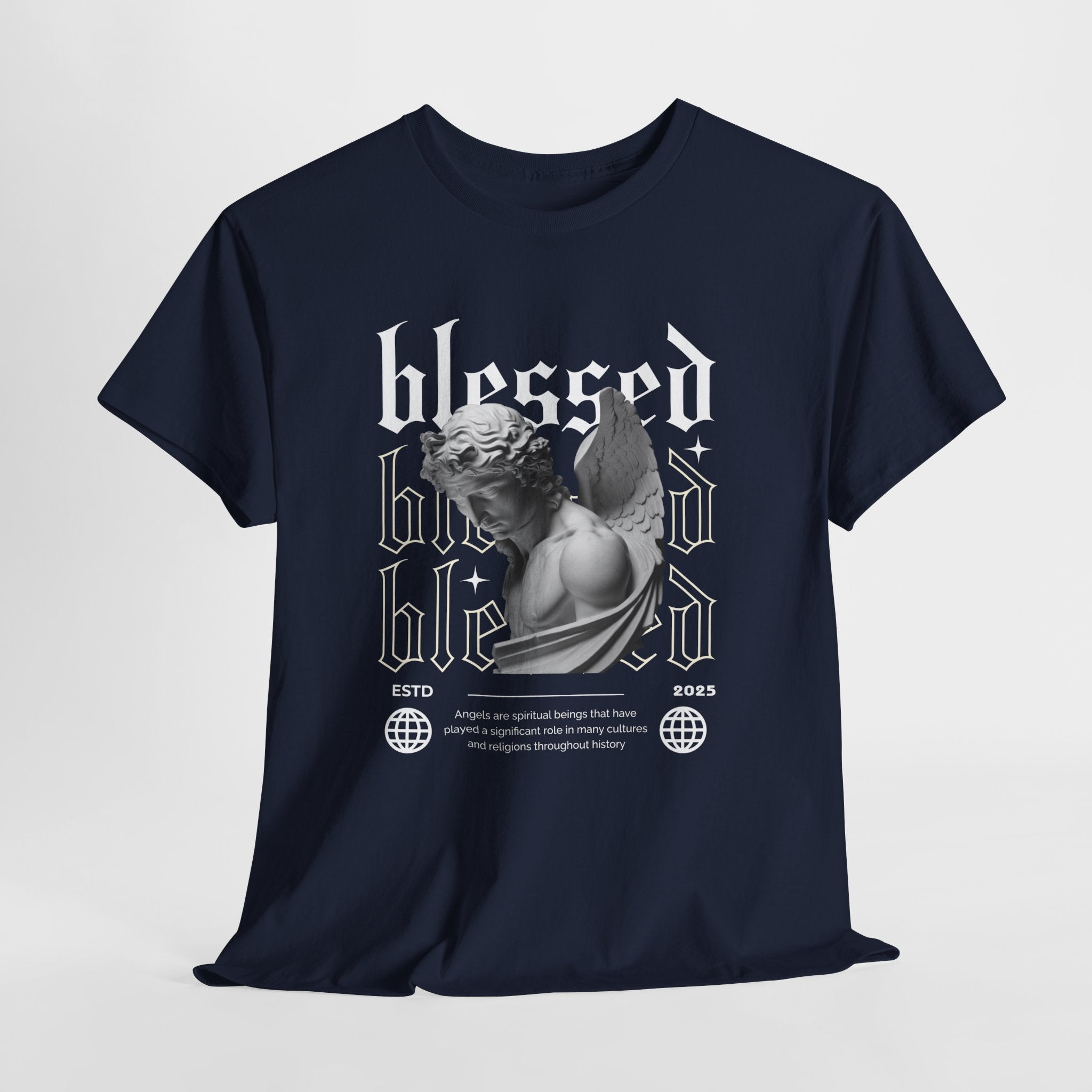 Blessed Guardian: Serene Angelic Sculpture Streetwear