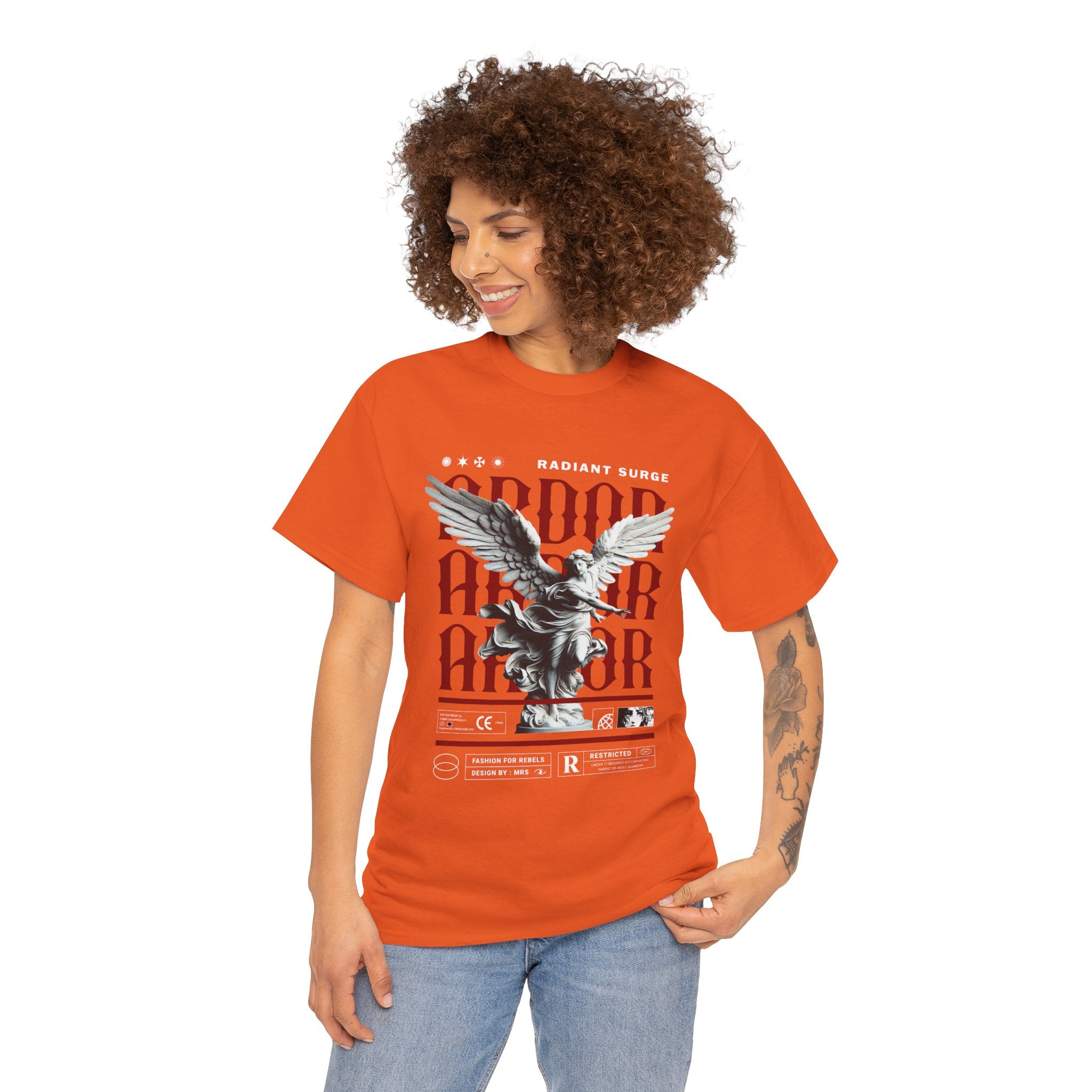 "Divine Angel" - Gothic Black & White T-Shirt Design