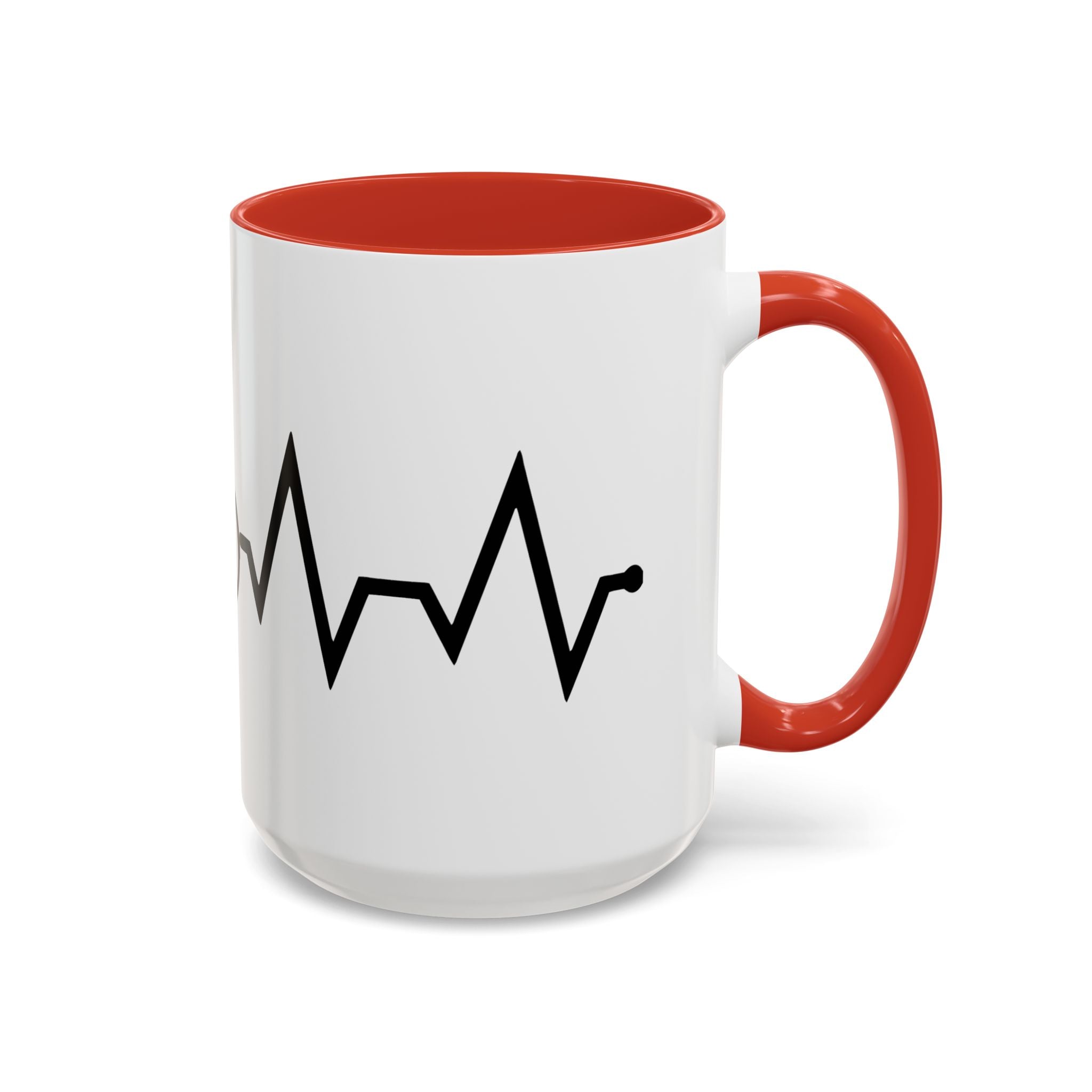 Cycling Lifeline Coffee Mug – 11oz & 15oz Bicycle Heartbeat Design, Colorful Interior