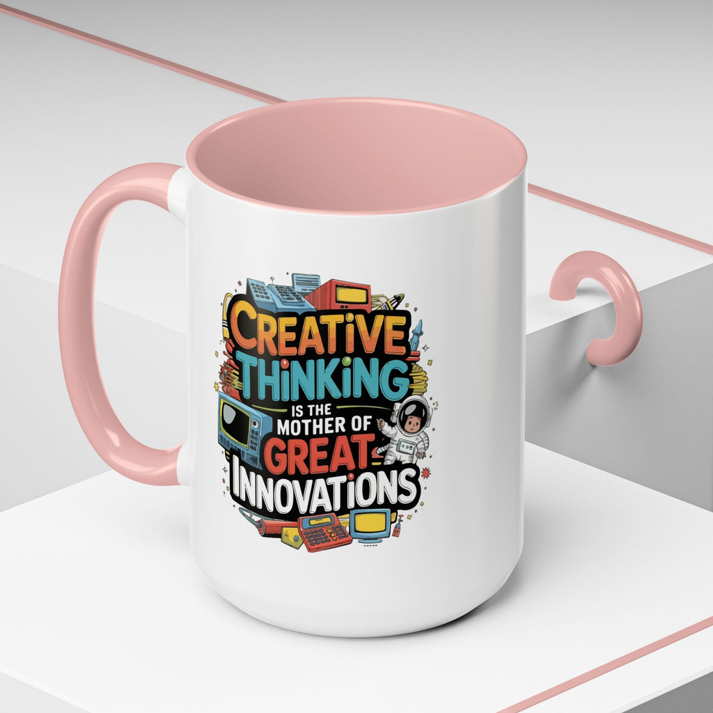 Creative Thinking Coffee Mug – 11oz Inspirational Quote, Colorful Interior