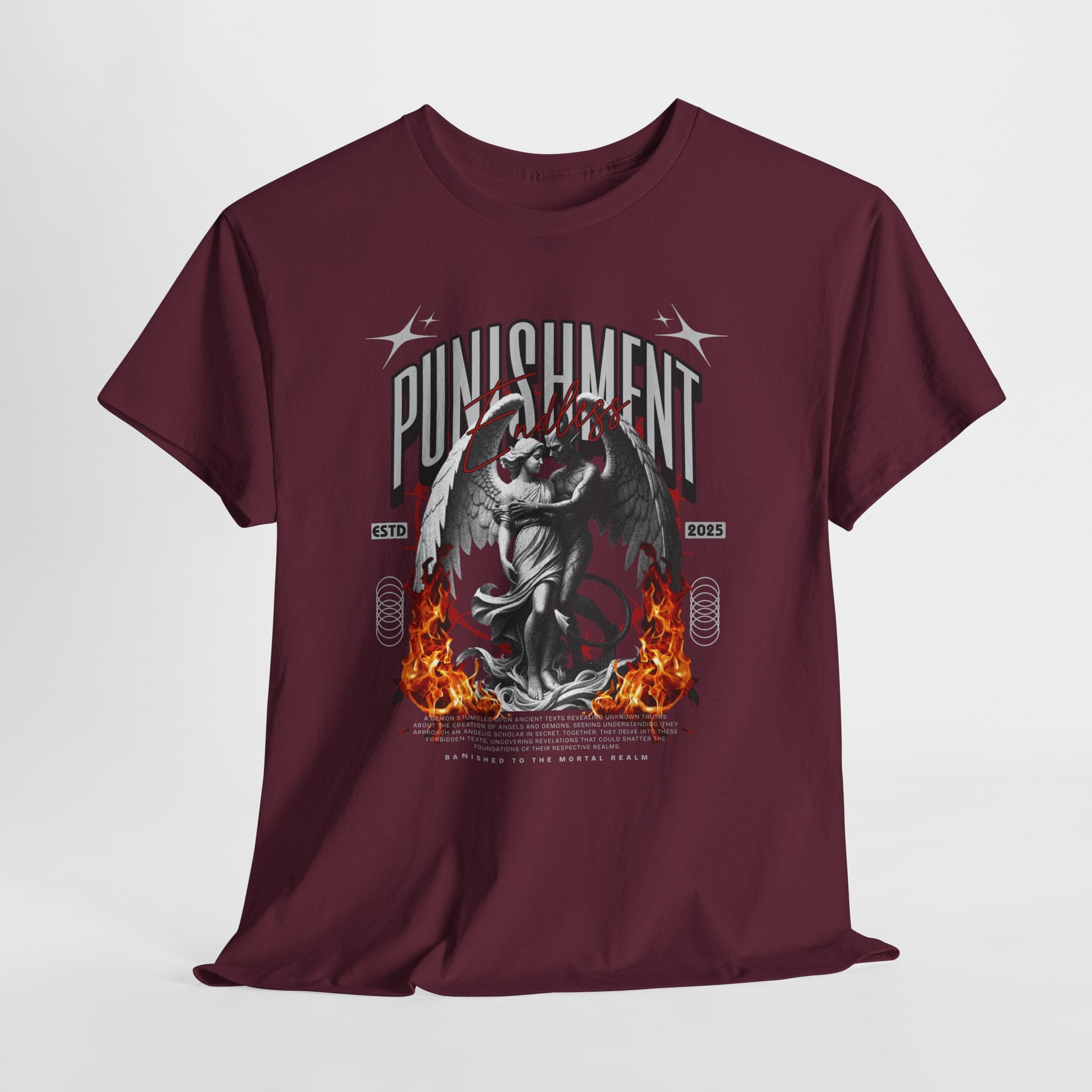 Endless Punishment: Angel & Demon Embrace Streetwear Graphic