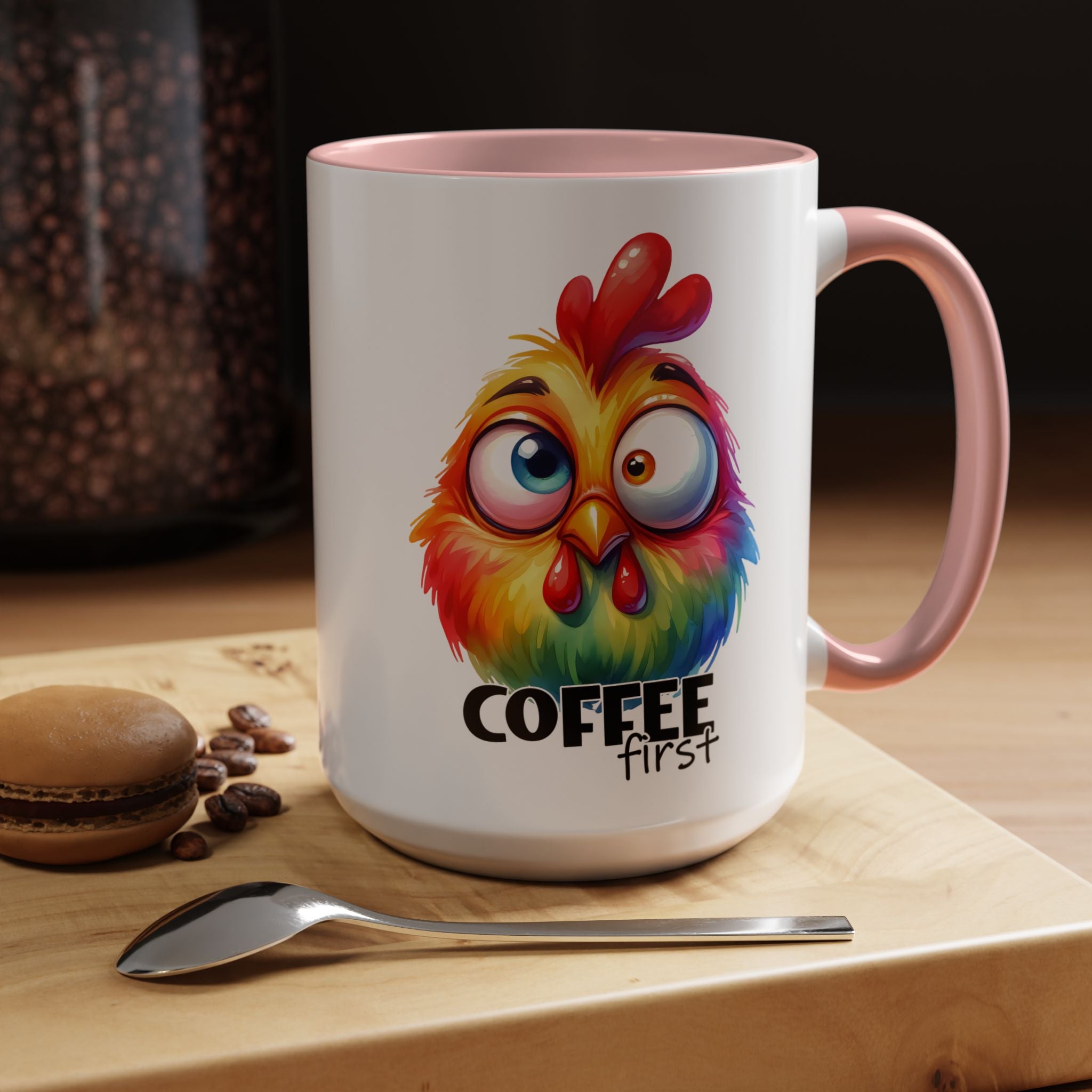 Coffee First – Colorful Chicken Mug