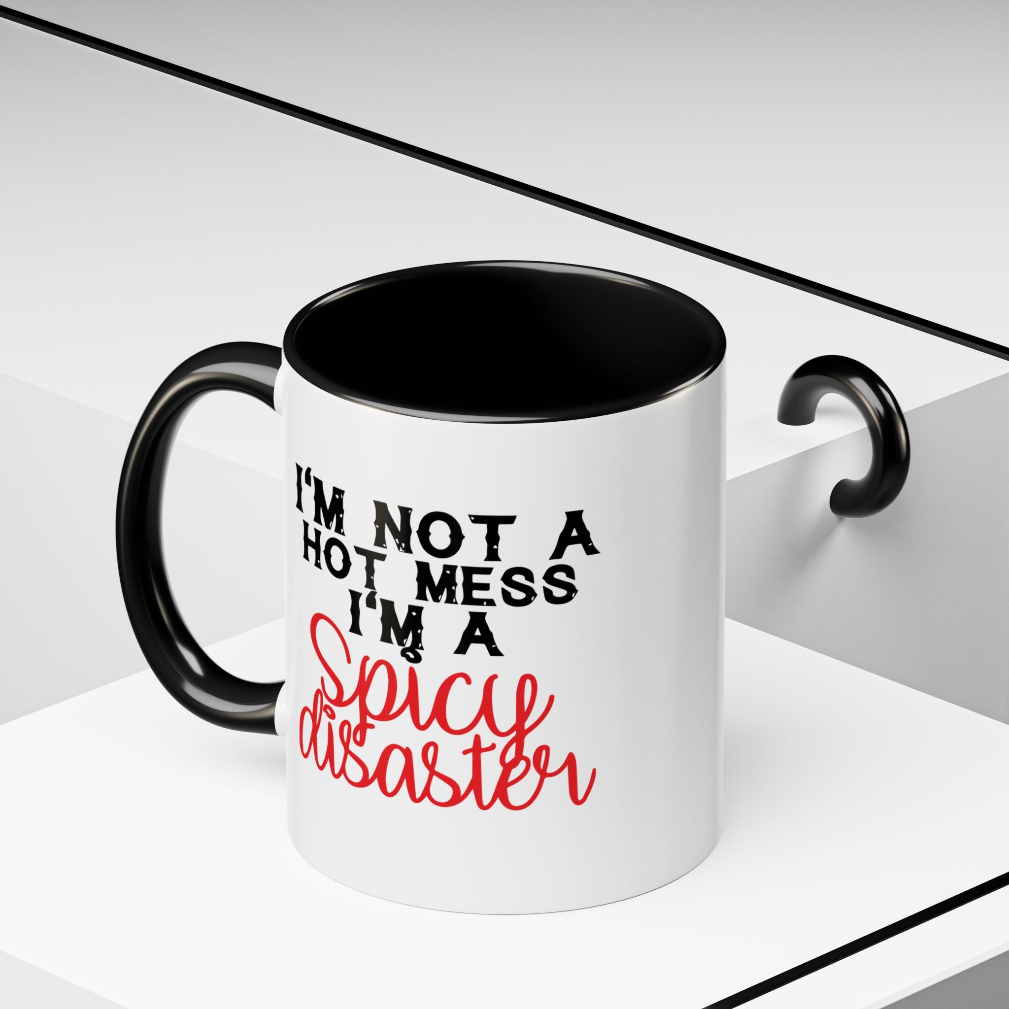 Sassy Coffee Mug – 11oz & 15oz Funny Spicy Disaster Quote, Colorful Interior