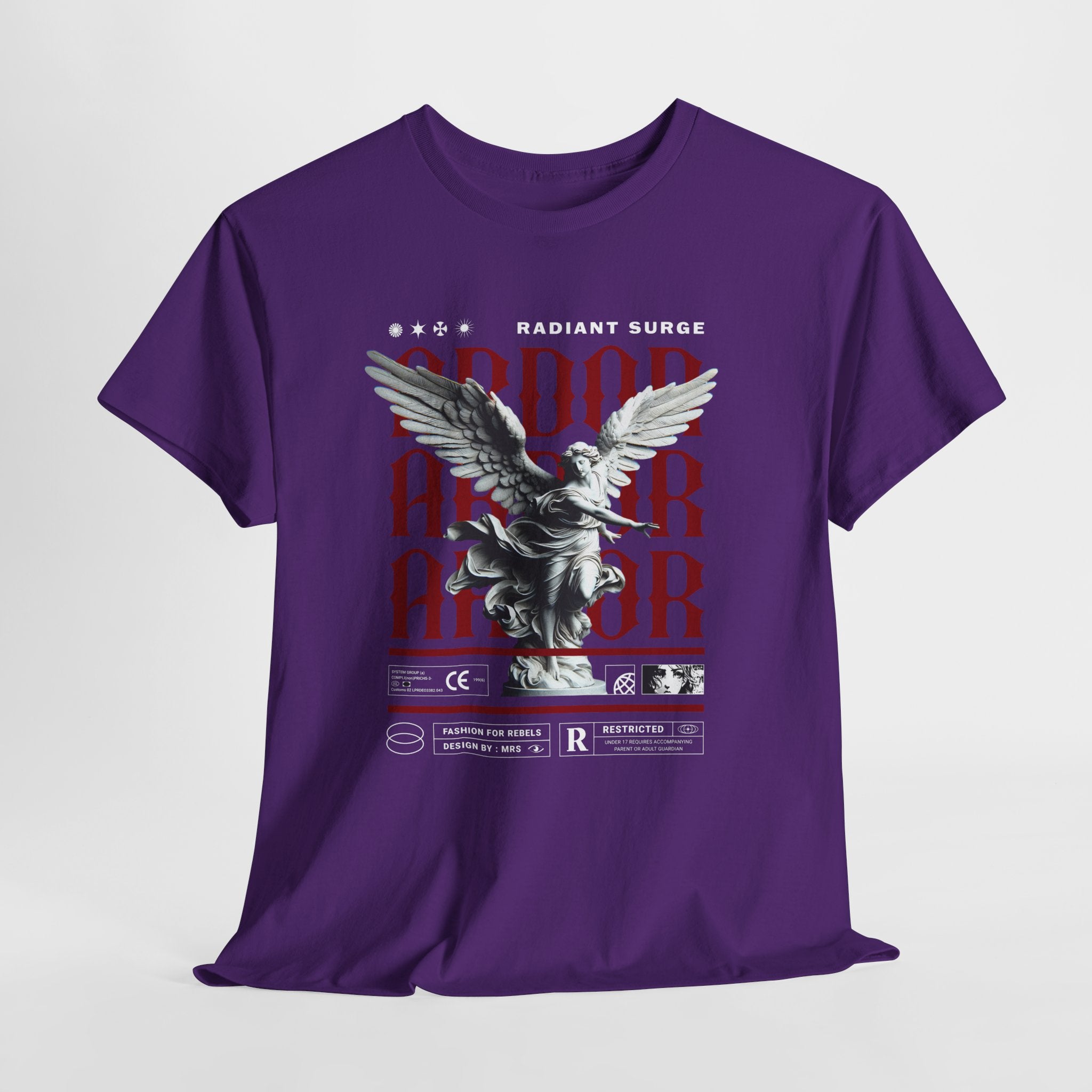 "Divine Angel" - Gothic Black & White T-Shirt Design
