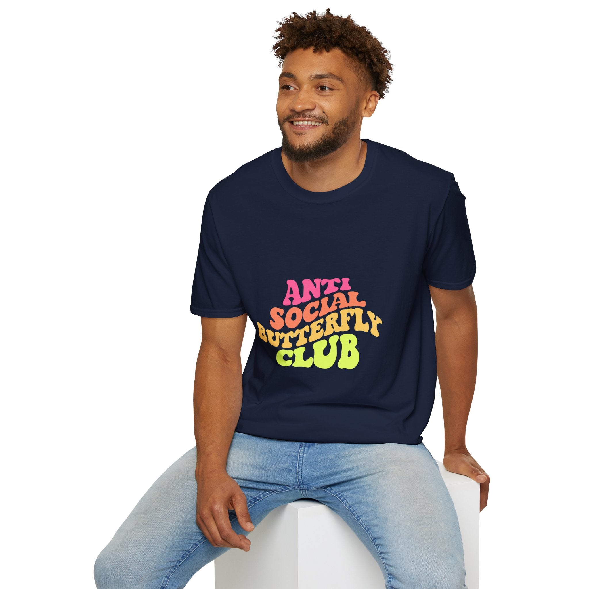Anti Social Butterfly Club T-Shirt – Funny Introvert Graphic Tee, Sarcastic Unisex Shirt, Humor Casual Apparel