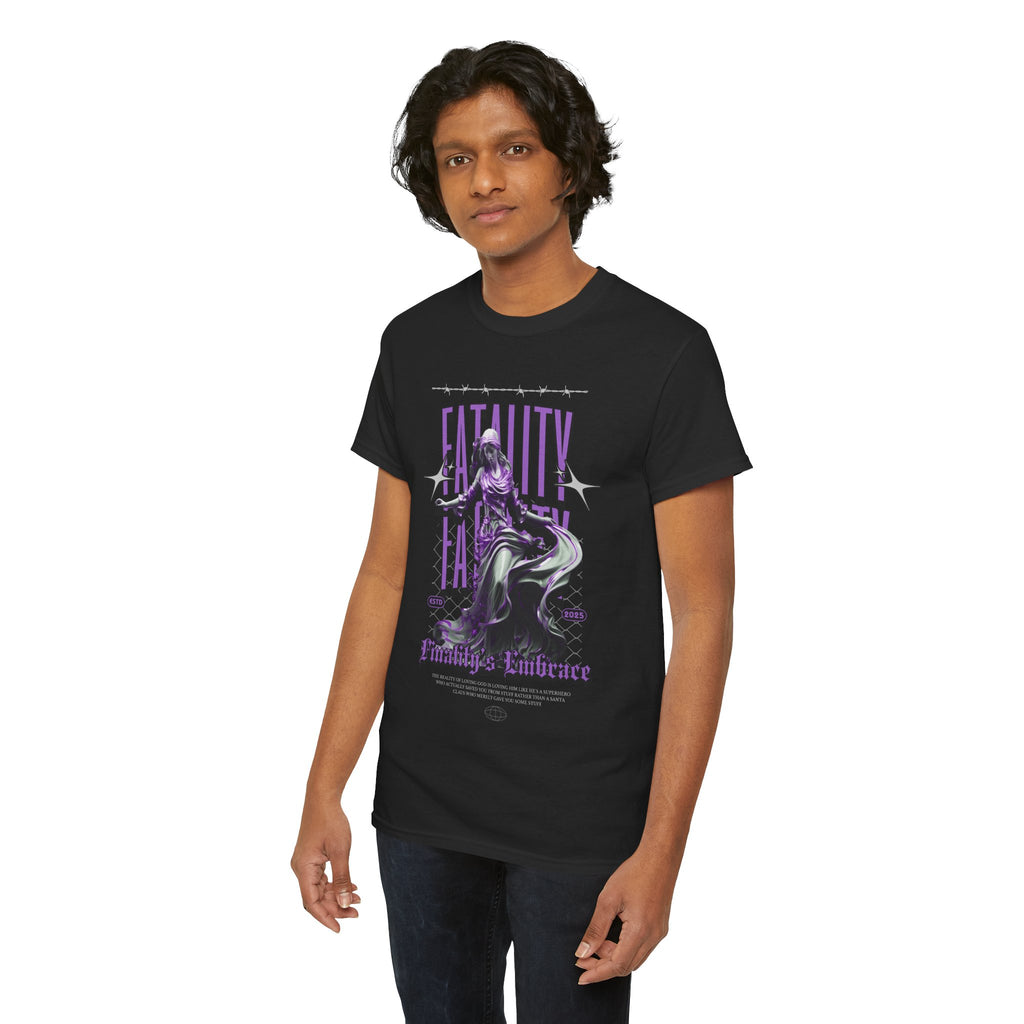 "Fatality's Embrace" Flowing Violet Statue - Gothic Digital Art