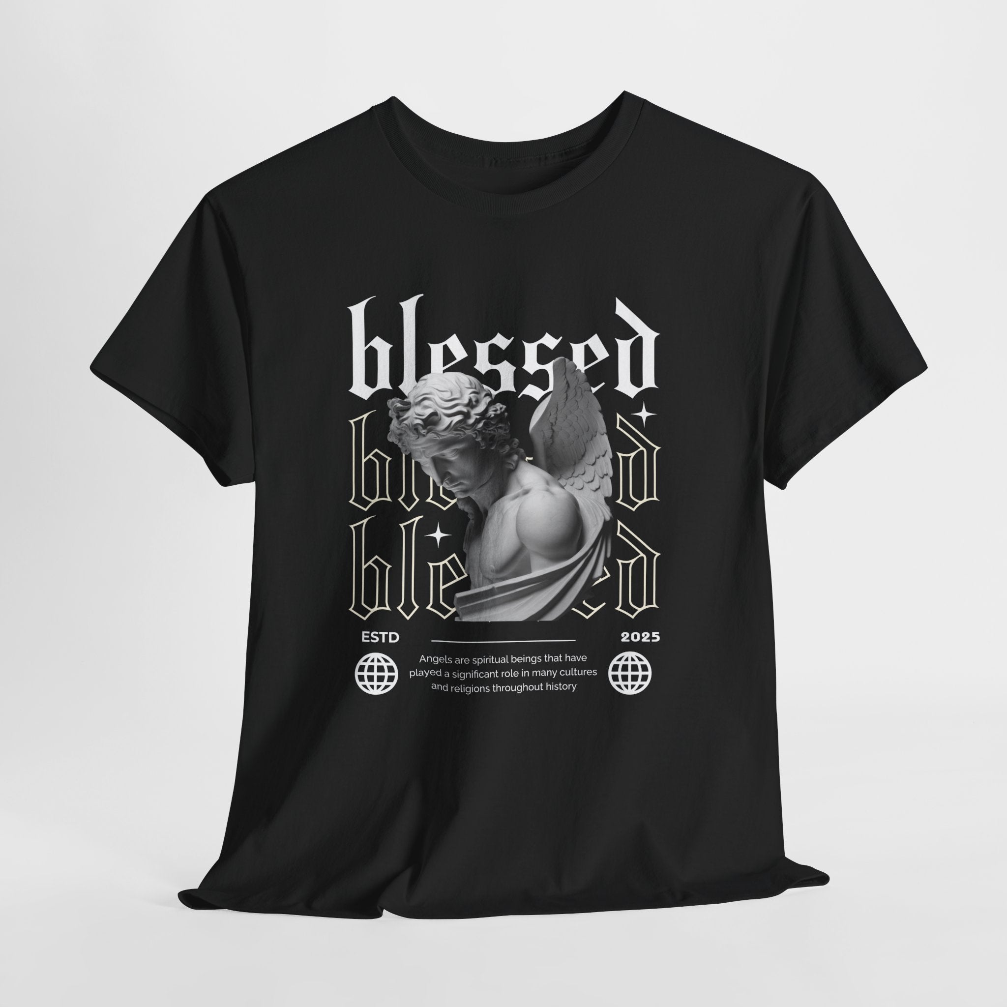 Blessed Guardian: Serene Angelic Sculpture Streetwear