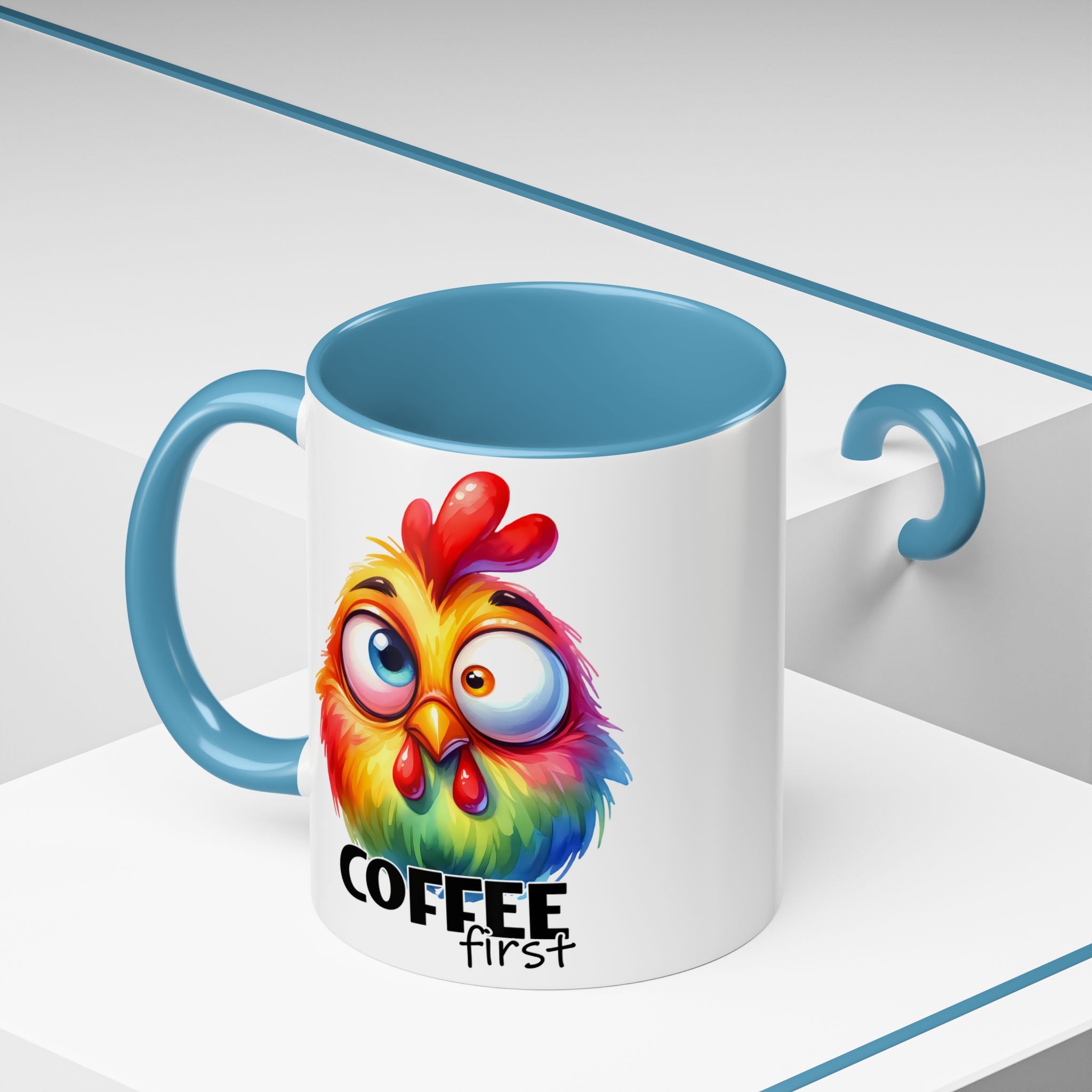 Coffee First – Colorful Chicken Mug