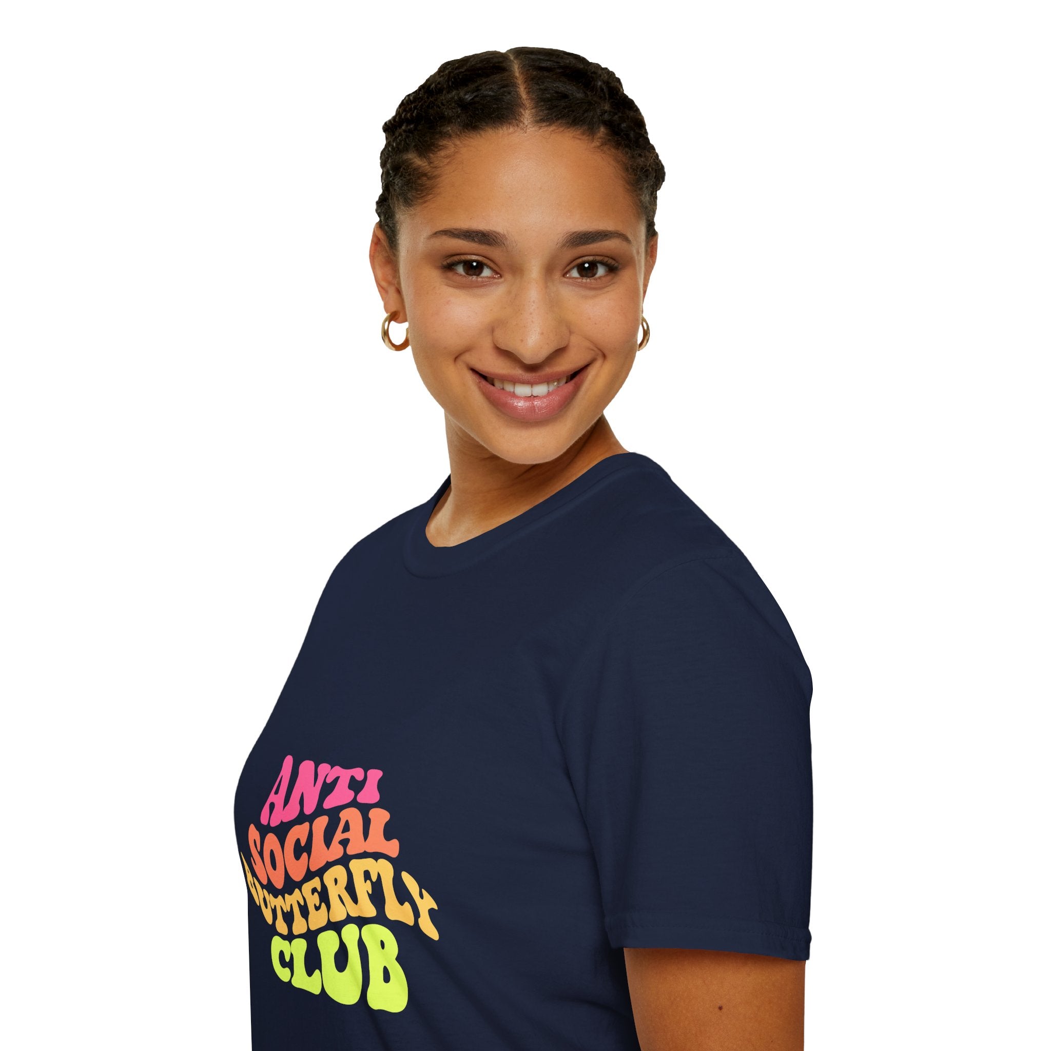 Anti Social Butterfly Club T-Shirt – Funny Introvert Graphic Tee, Sarcastic Unisex Shirt, Humor Casual Apparel