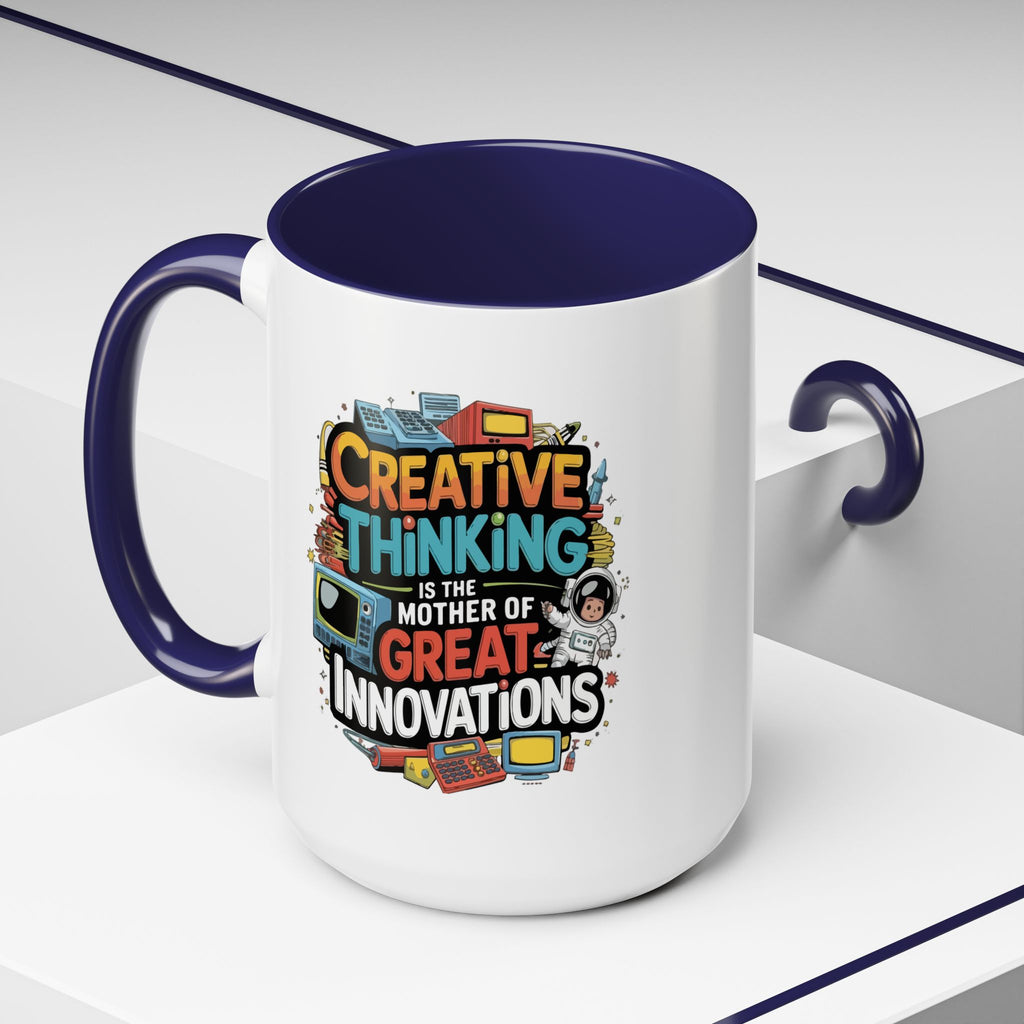 Creative Thinking Coffee Mug – 11oz Inspirational Quote, Colorful Interior
