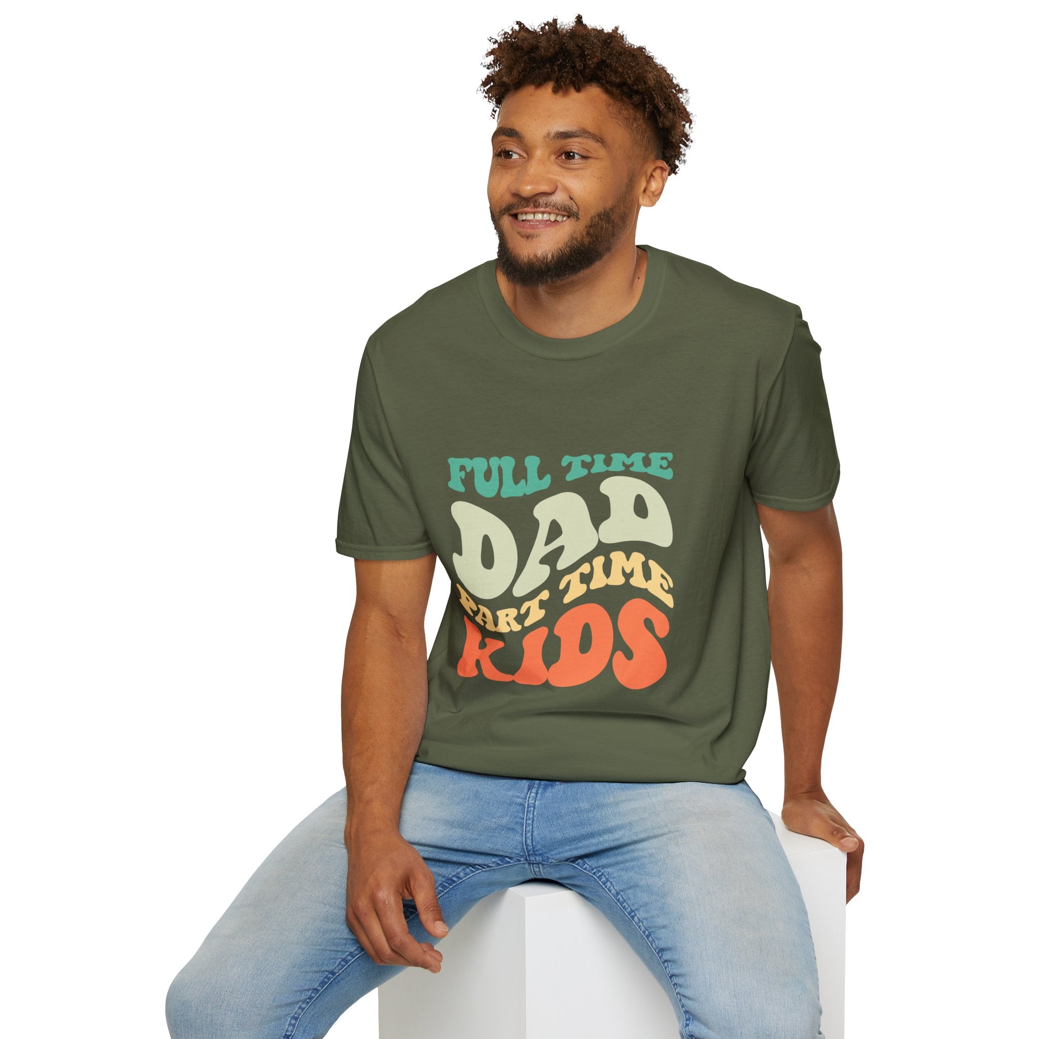 Funny Dad T-Shirt – “Full-Time Dad, Part-Time Kids” Gift for Fathers, Parenting Humor, and Family Life