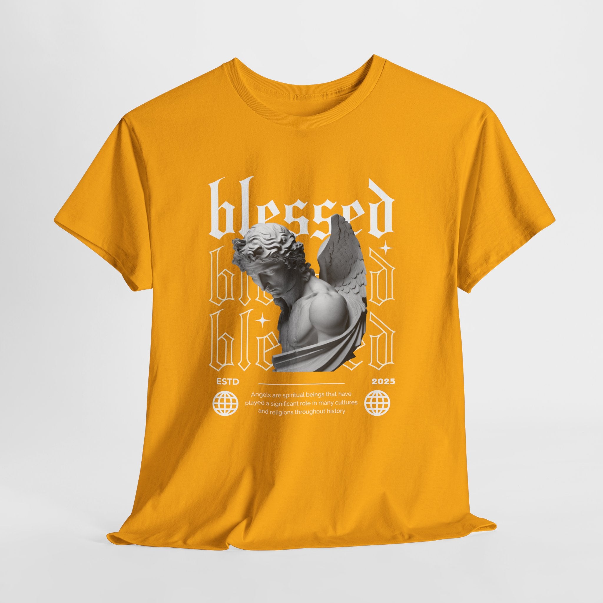 Blessed Guardian: Serene Angelic Sculpture Streetwear