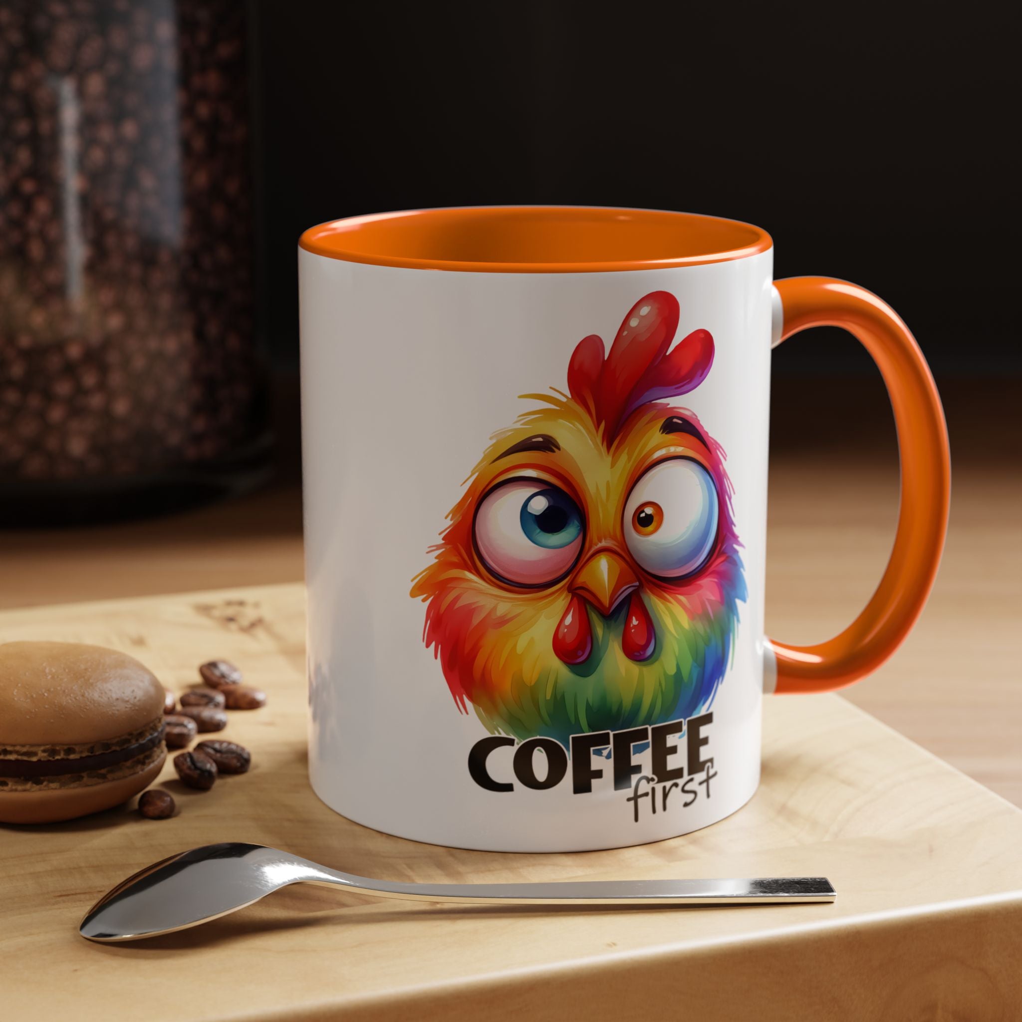 Coffee First – Colorful Chicken Mug