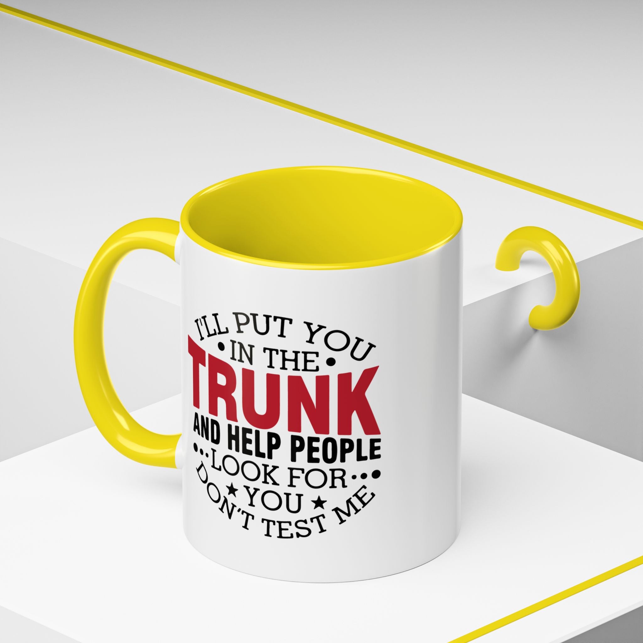 Dark Humor Coffee Mug – 11oz & 15oz Funny Threat Quote, Colorful Interior