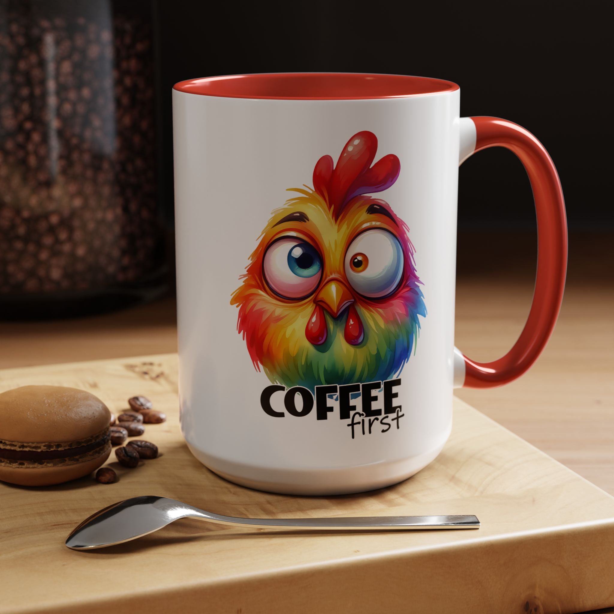 Coffee First – Colorful Chicken Mug