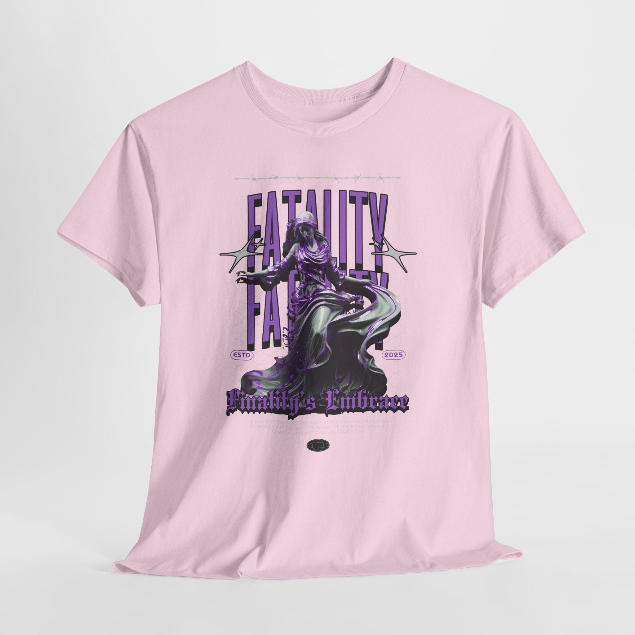 "Fatality's Embrace" Flowing Violet Statue - Gothic Digital Art