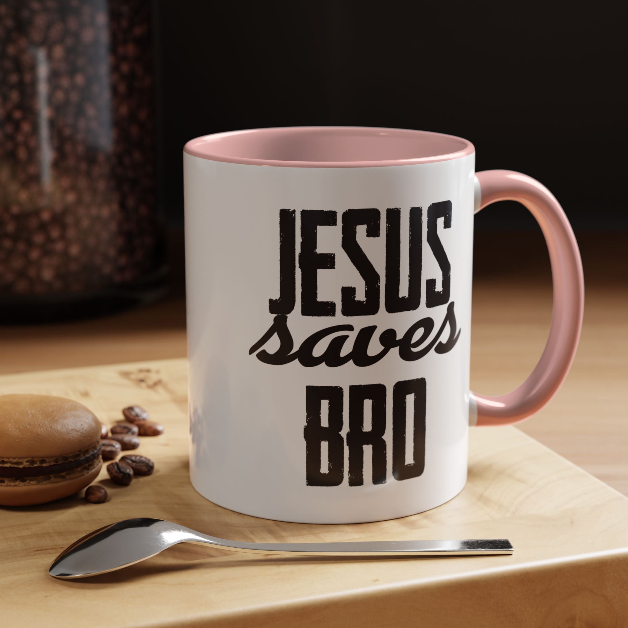 Christian Coffee Mug – 11oz & 15oz Jesus Saves Bro Quote, Colorful Interior