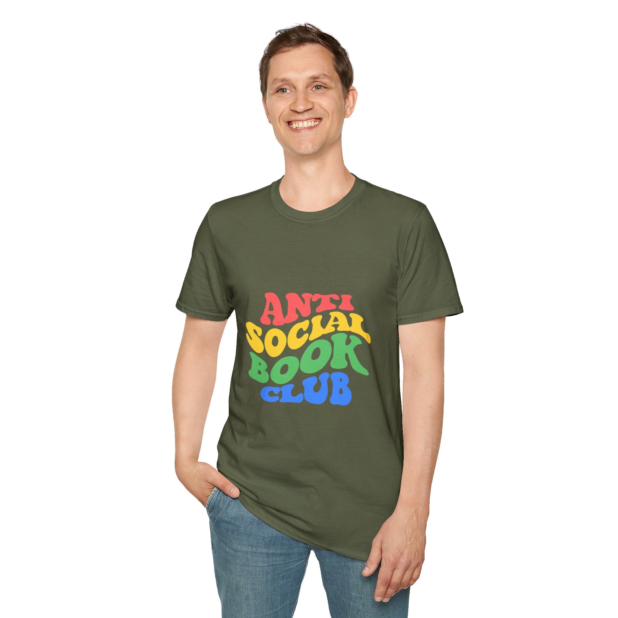 Anti Social Book Club T-Shirt – Funny Reading Graphic Tee, Introvert Book Lover Shirt, Unisex Literary