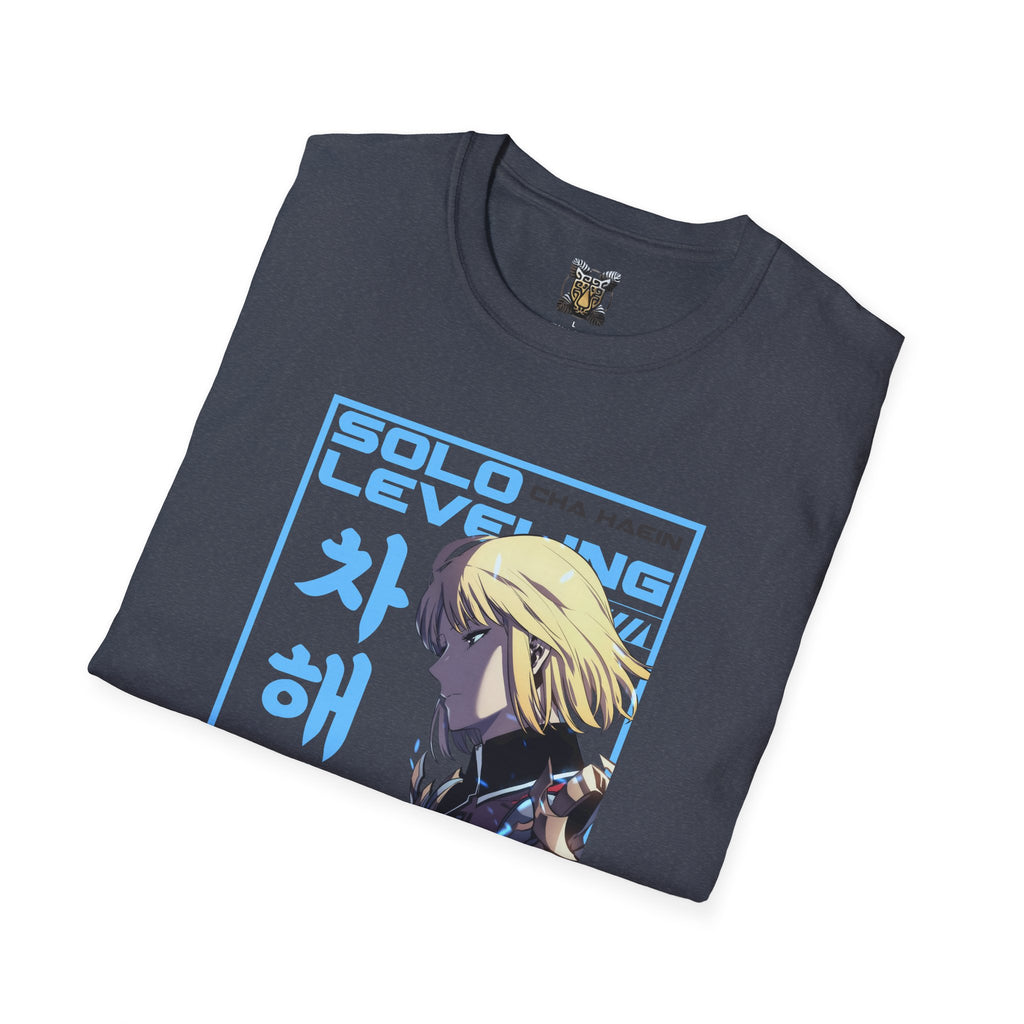 Solo Leveling Cha Hae-In Anime T-Shirt – Black Graphic Tee for Fans