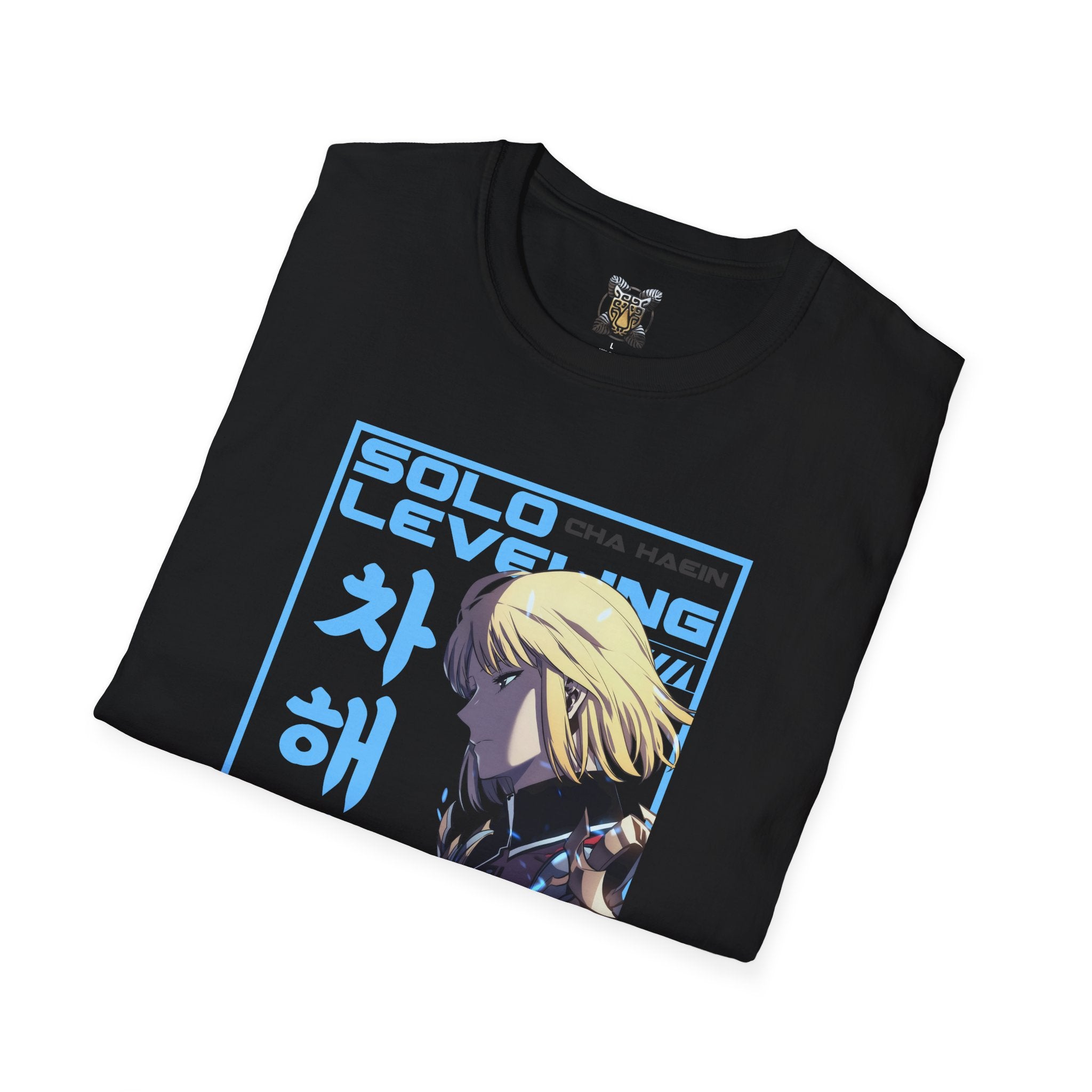 Solo Leveling Cha Hae-In Anime T-Shirt – Black Graphic Tee for Fans