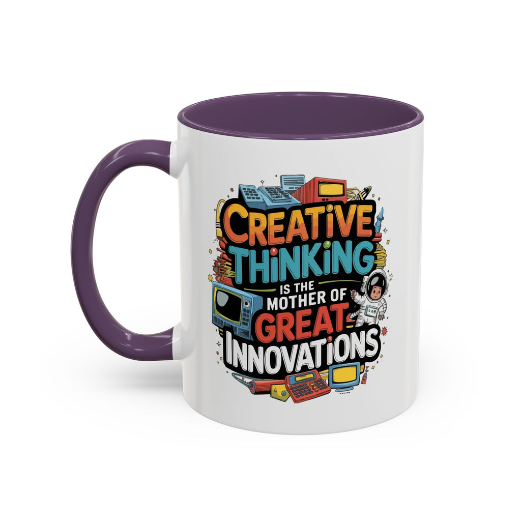 Creative Thinking Coffee Mug – 11oz Inspirational Quote, Colorful Interior