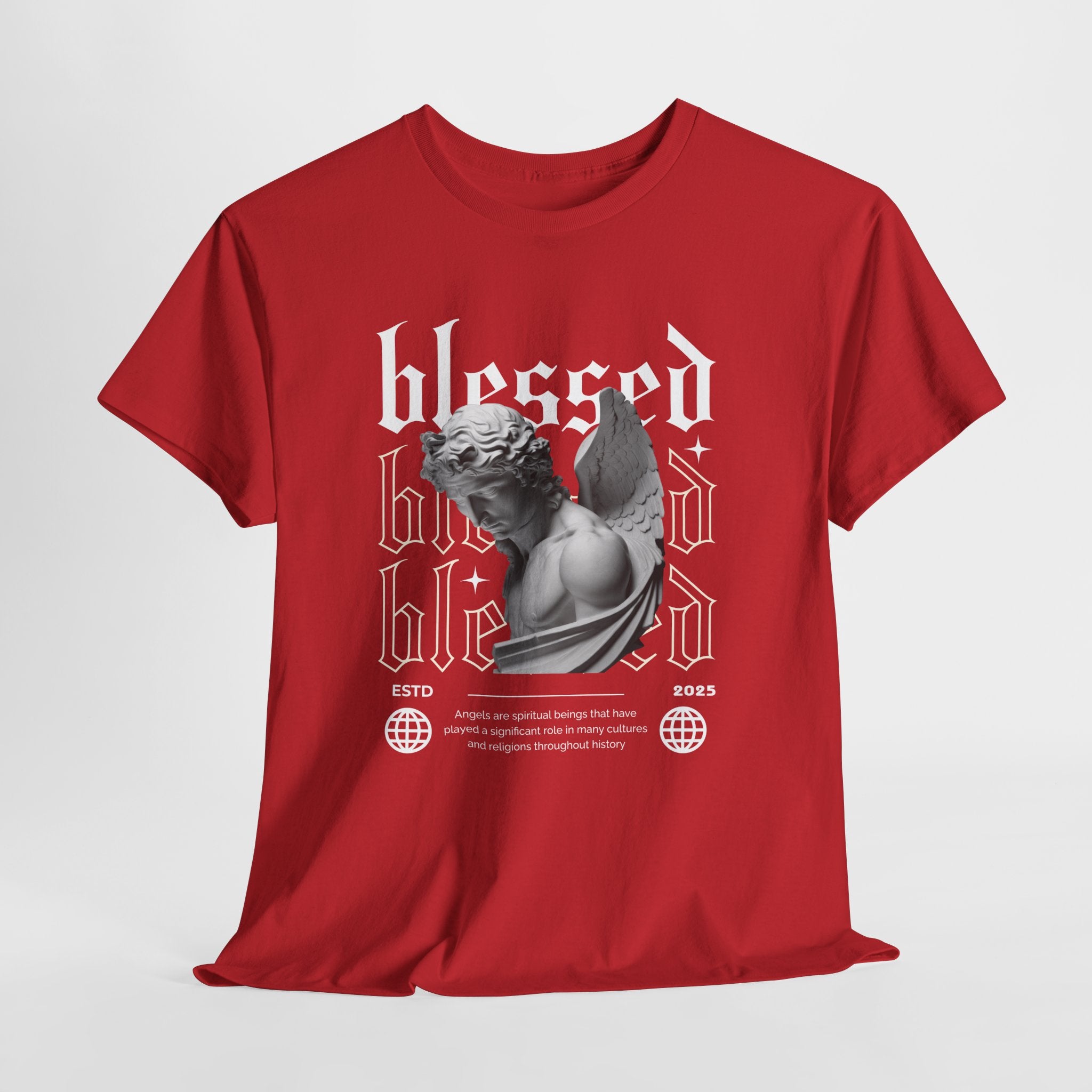Blessed Guardian: Serene Angelic Sculpture Streetwear