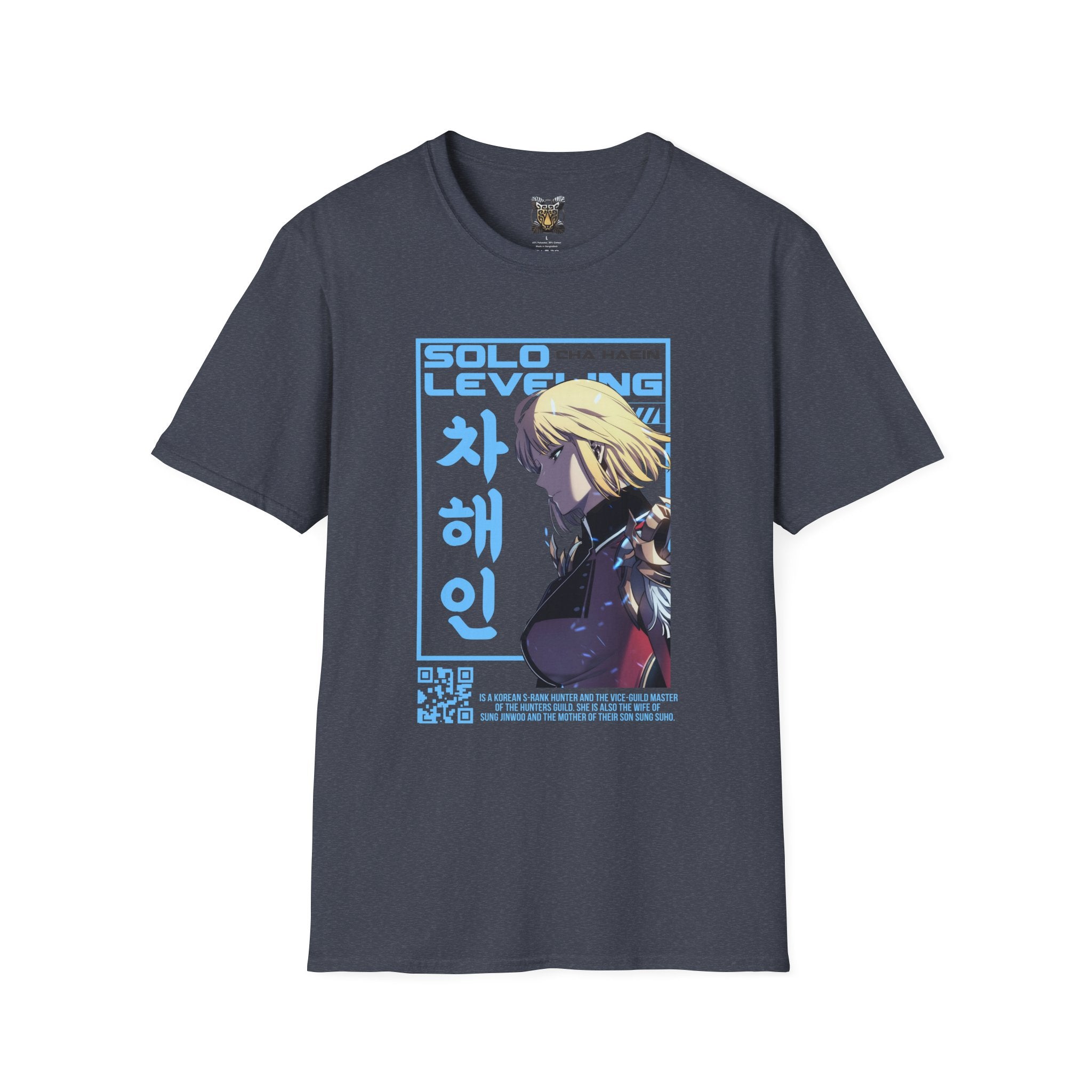 Solo Leveling Cha Hae-In Anime T-Shirt – Black Graphic Tee for Fans