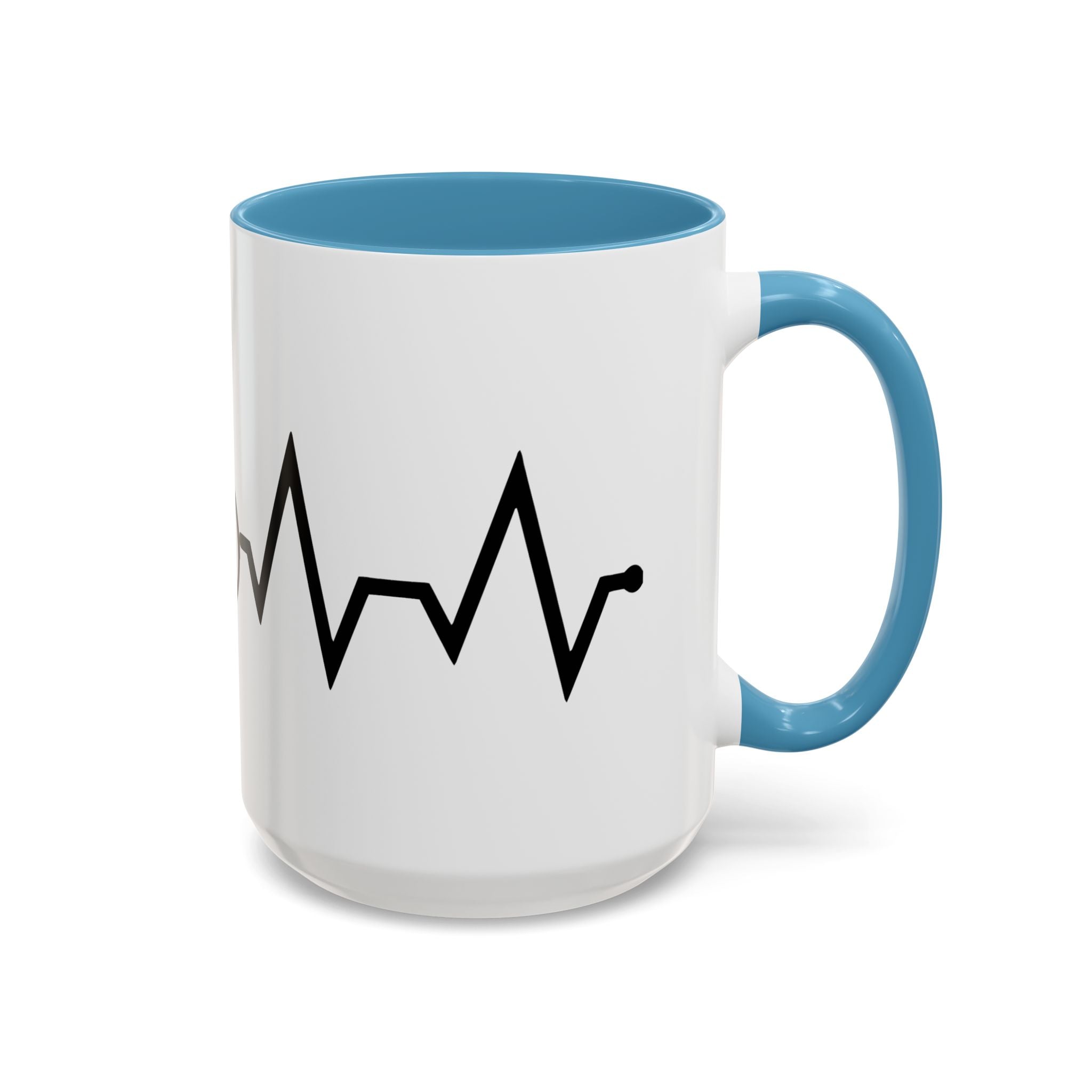 Cycling Lifeline Coffee Mug – 11oz & 15oz Bicycle Heartbeat Design, Colorful Interior