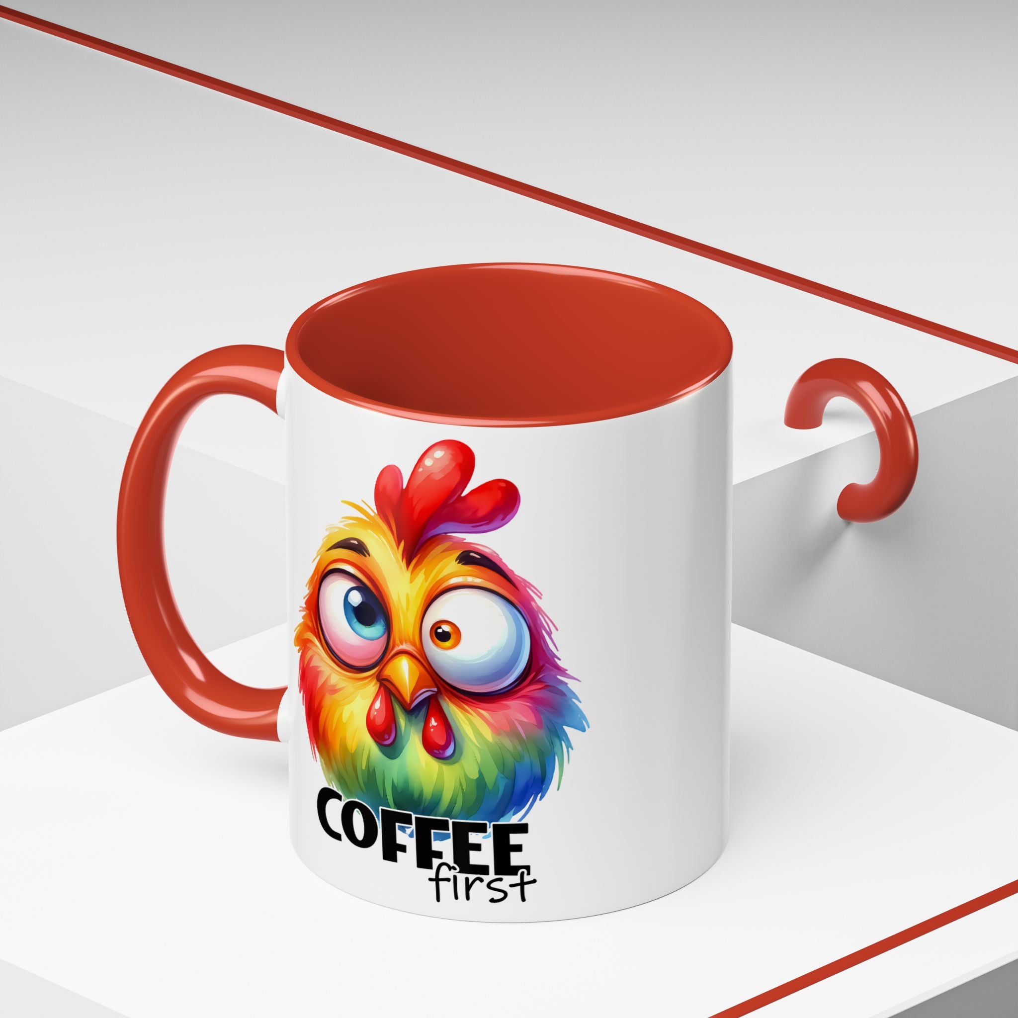 Coffee First – Colorful Chicken Mug