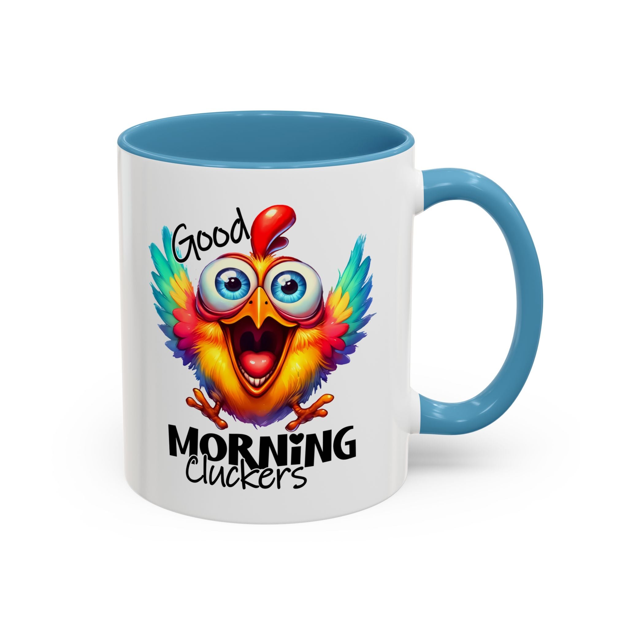 Good Morning Cluckers – Cheerful Chicken Mug