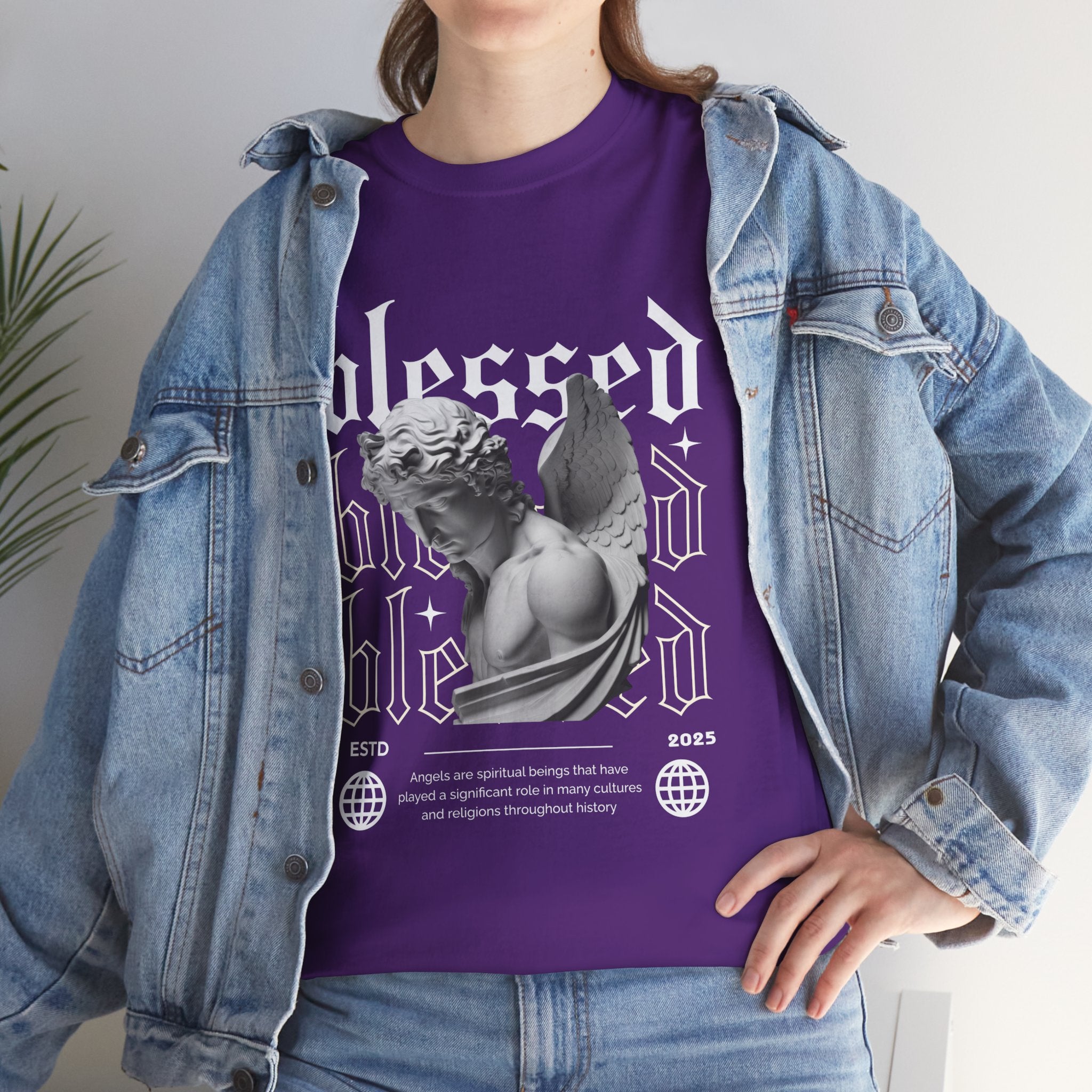 Blessed Guardian: Serene Angelic Sculpture Streetwear