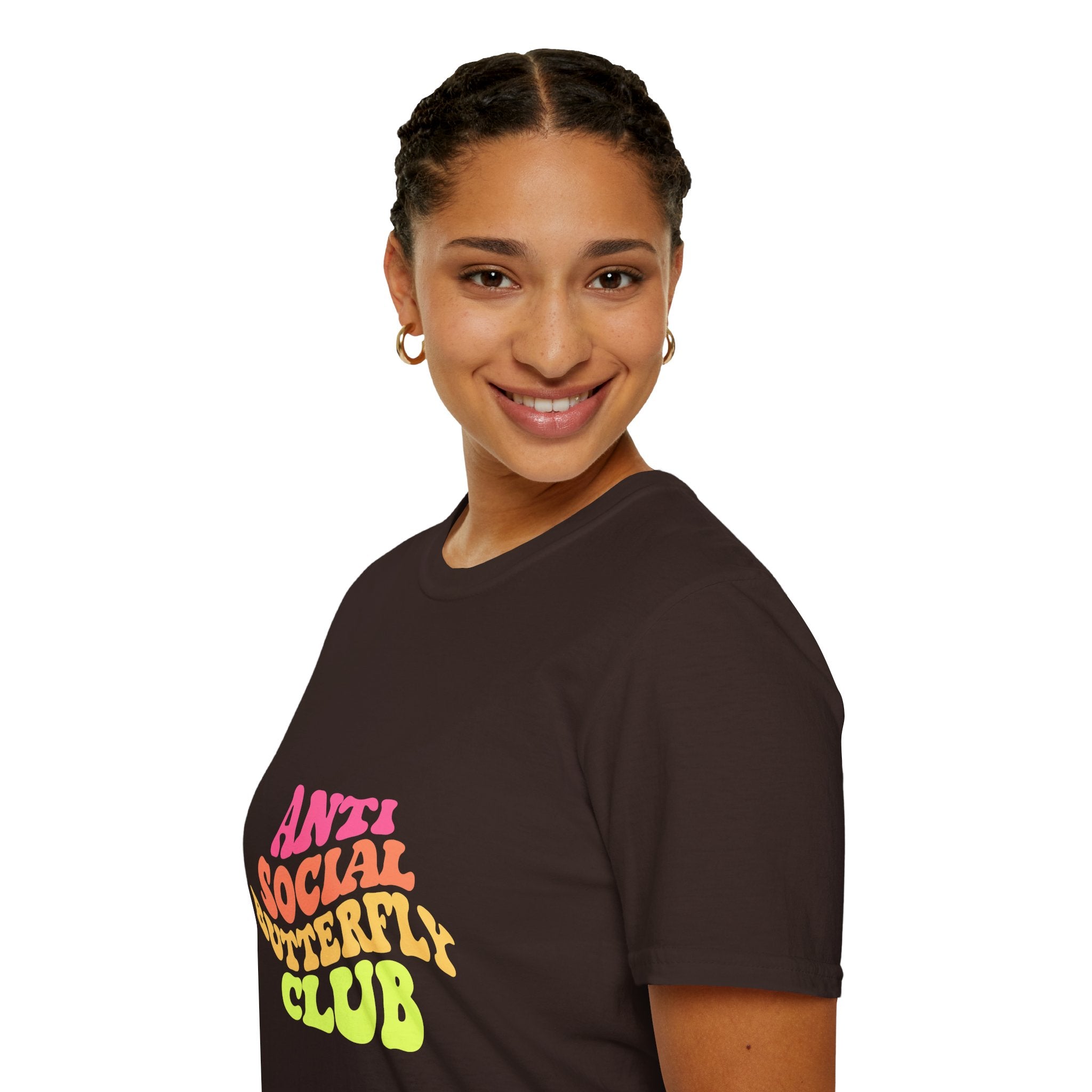 Anti Social Butterfly Club T-Shirt – Funny Introvert Graphic Tee, Sarcastic Unisex Shirt, Humor Casual Apparel