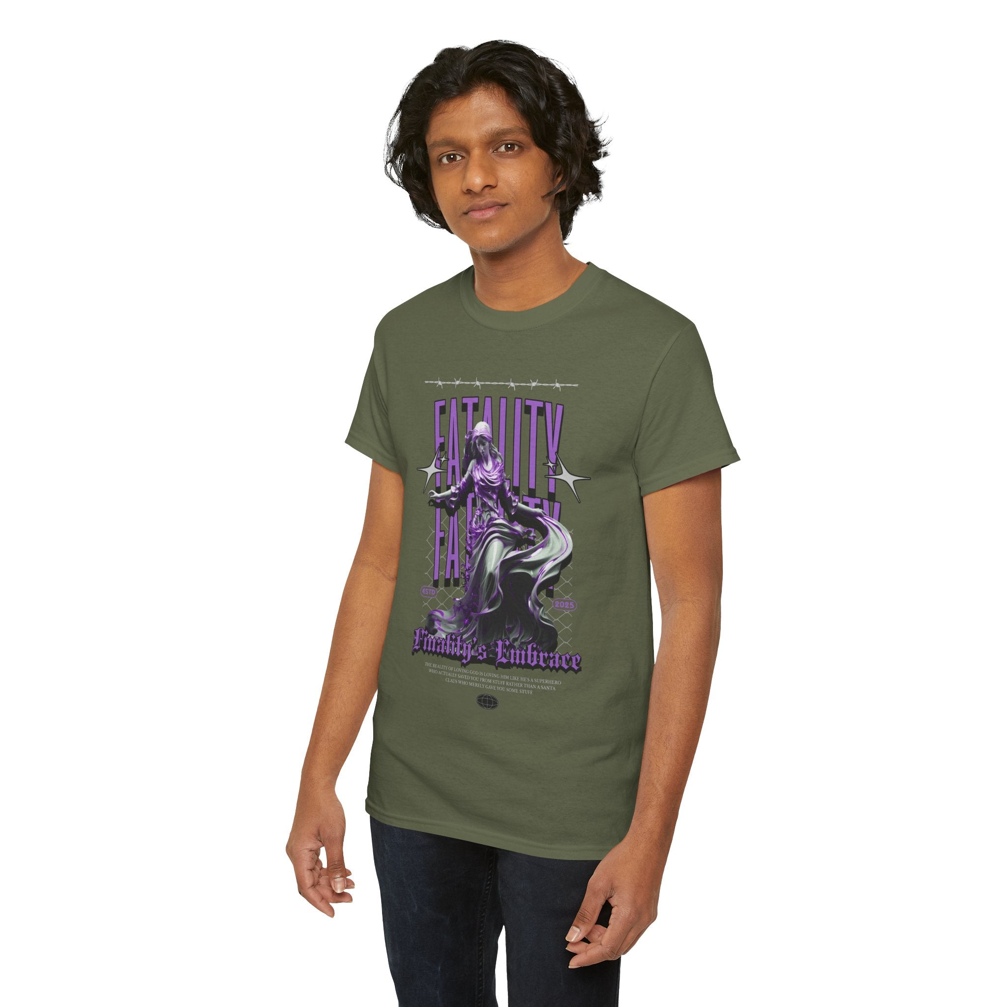 "Fatality's Embrace" Flowing Violet Statue - Gothic Digital Art