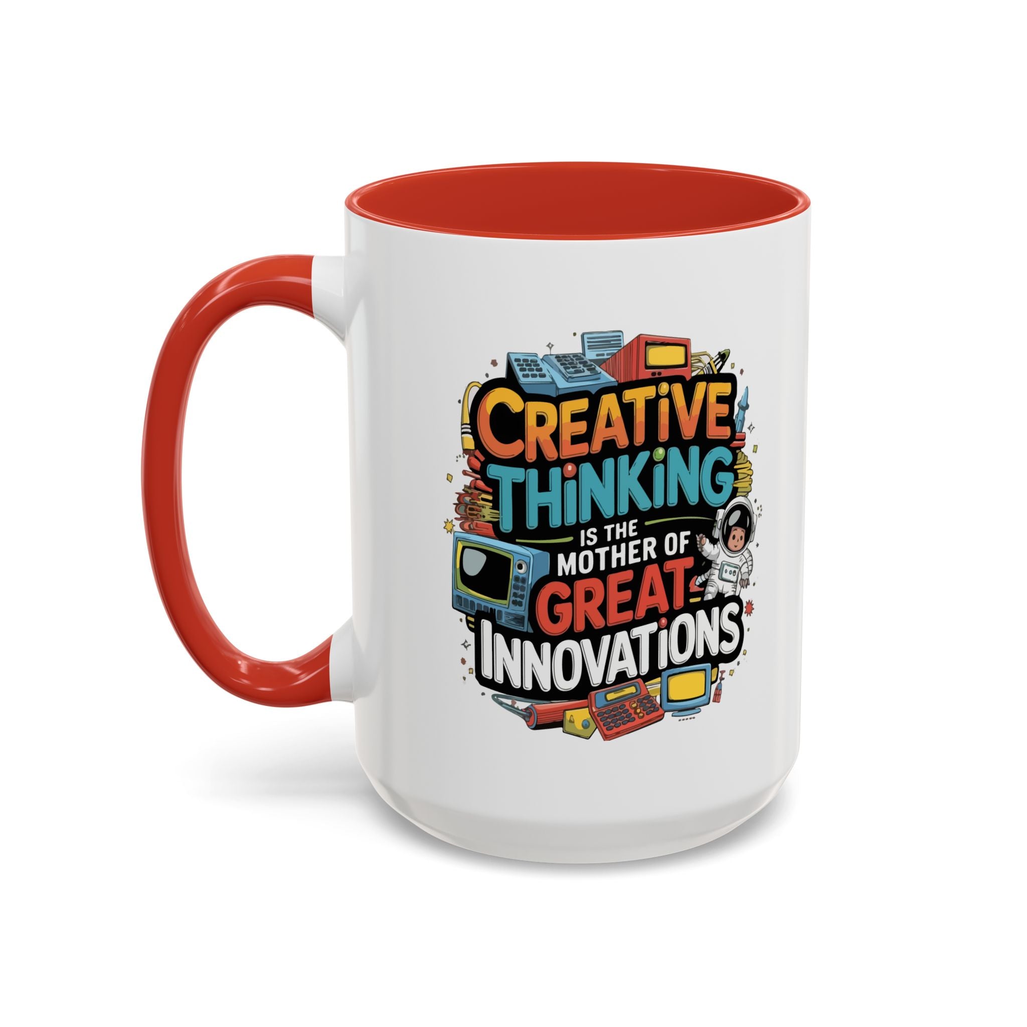 Creative Thinking Coffee Mug – 11oz Inspirational Quote, Colorful Interior