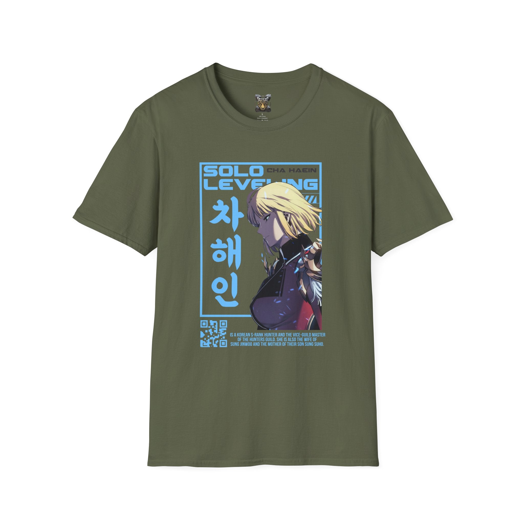 Solo Leveling Cha Hae-In Anime T-Shirt – Black Graphic Tee for Fans