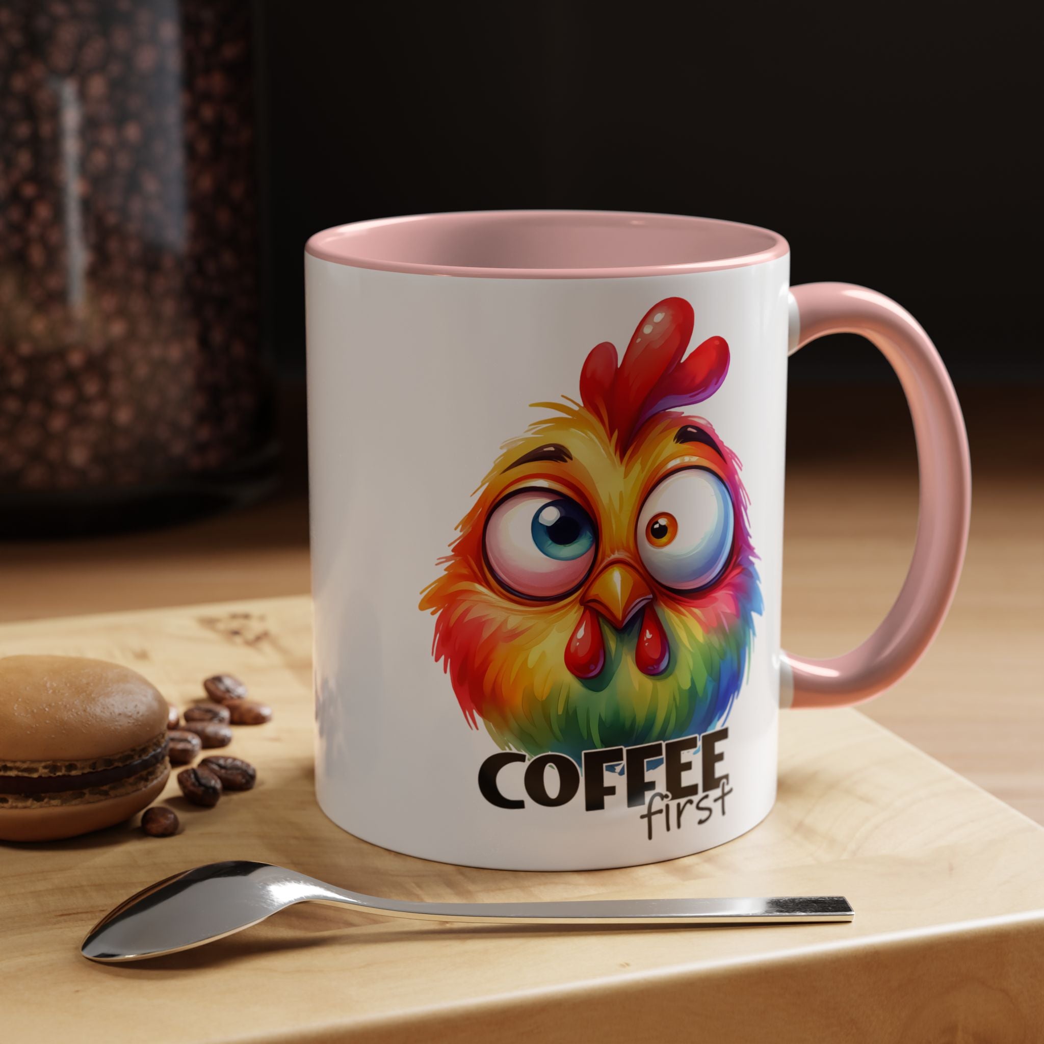 Coffee First – Colorful Chicken Mug