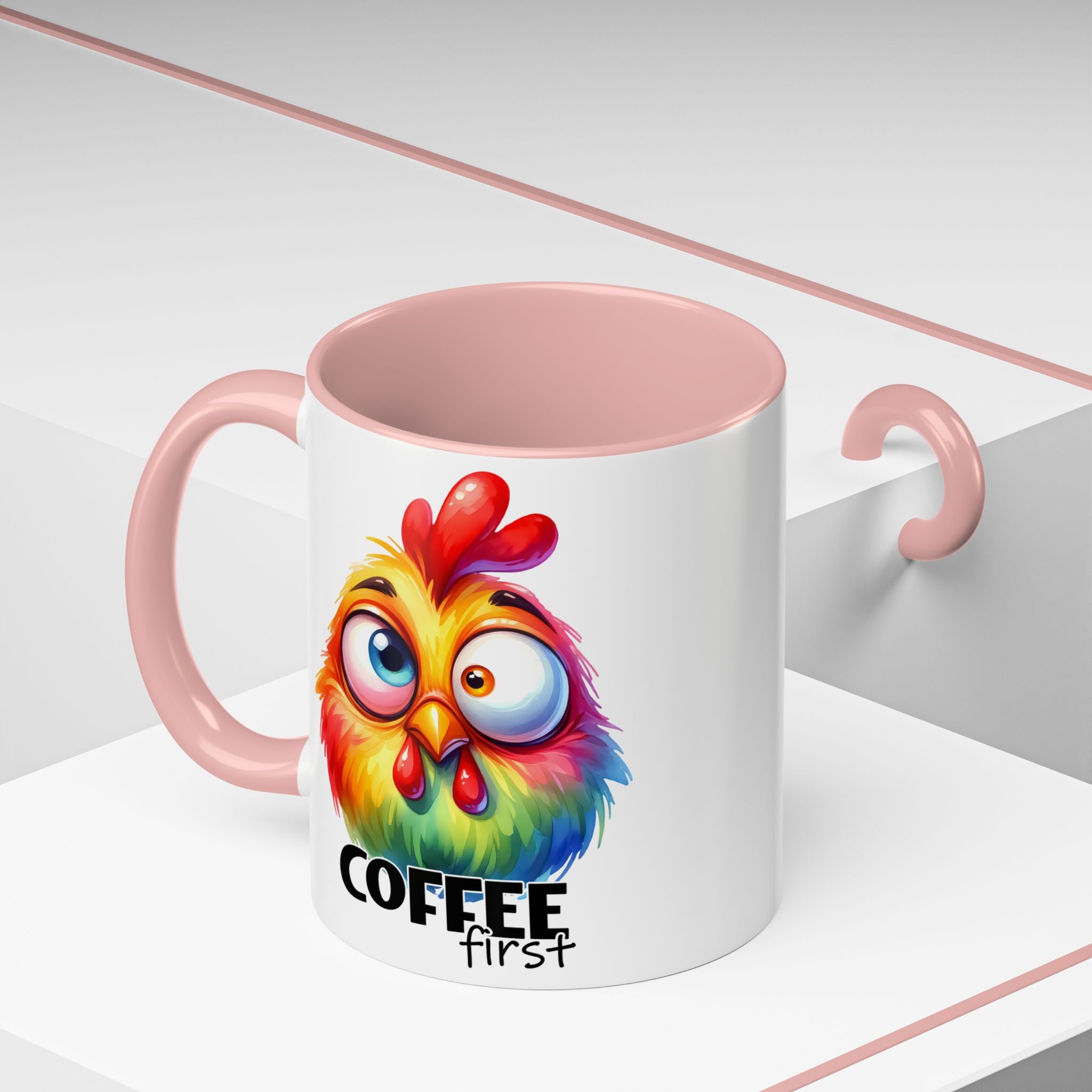 Coffee First – Colorful Chicken Mug