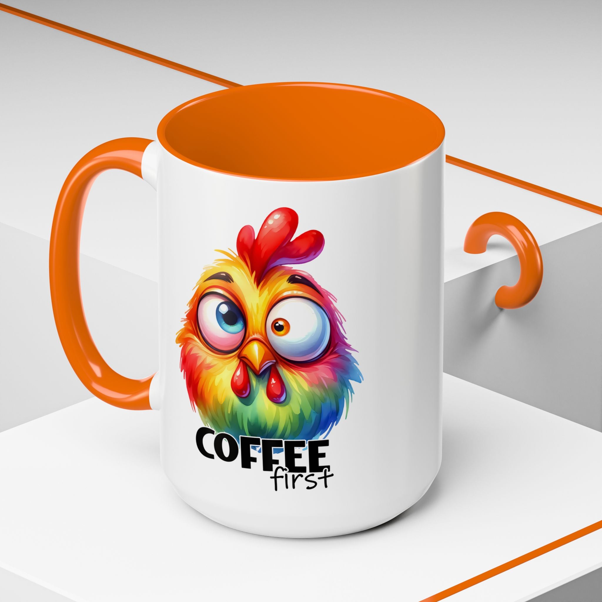 Coffee First – Colorful Chicken Mug