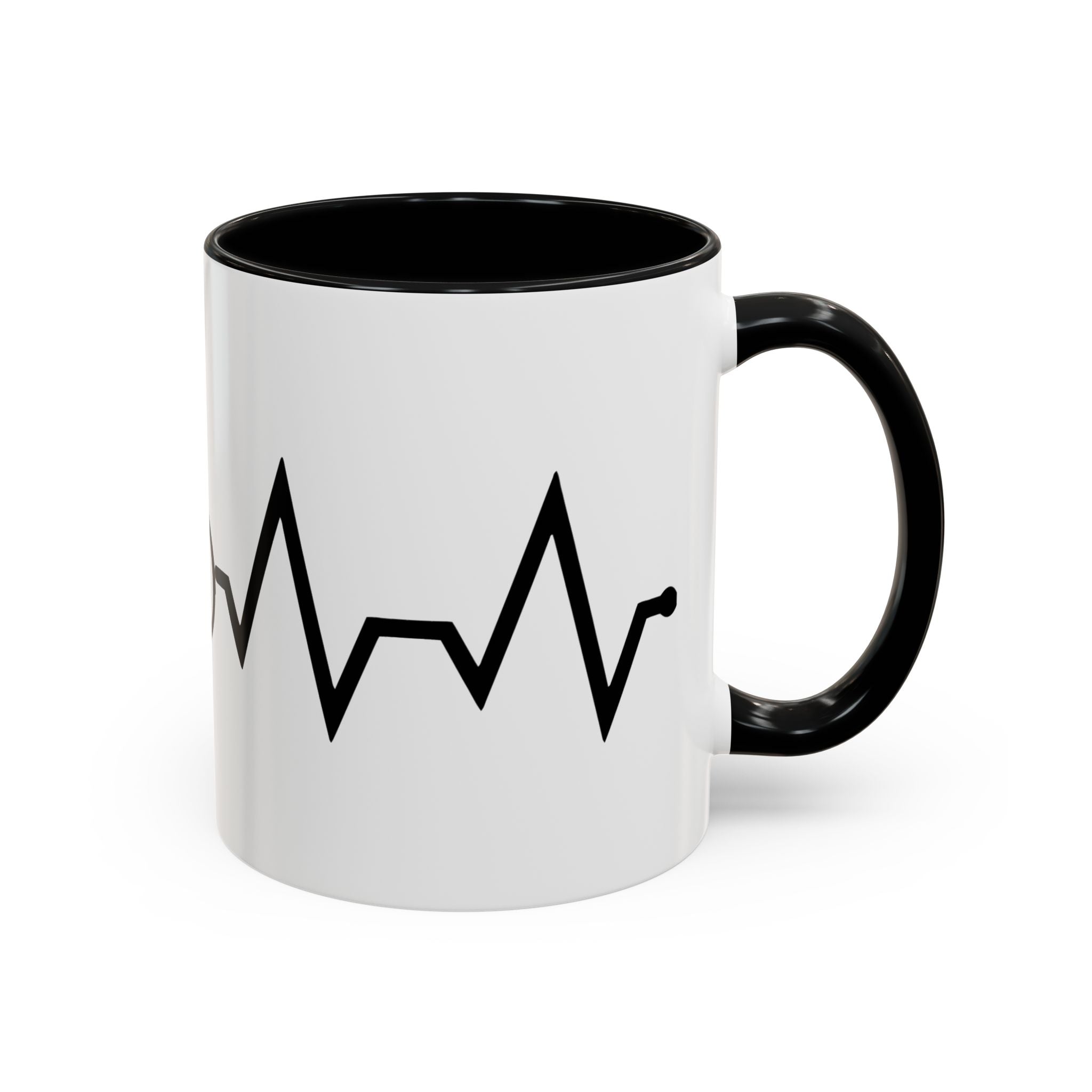 Cycling Lifeline Coffee Mug – 11oz & 15oz Bicycle Heartbeat Design, Colorful Interior