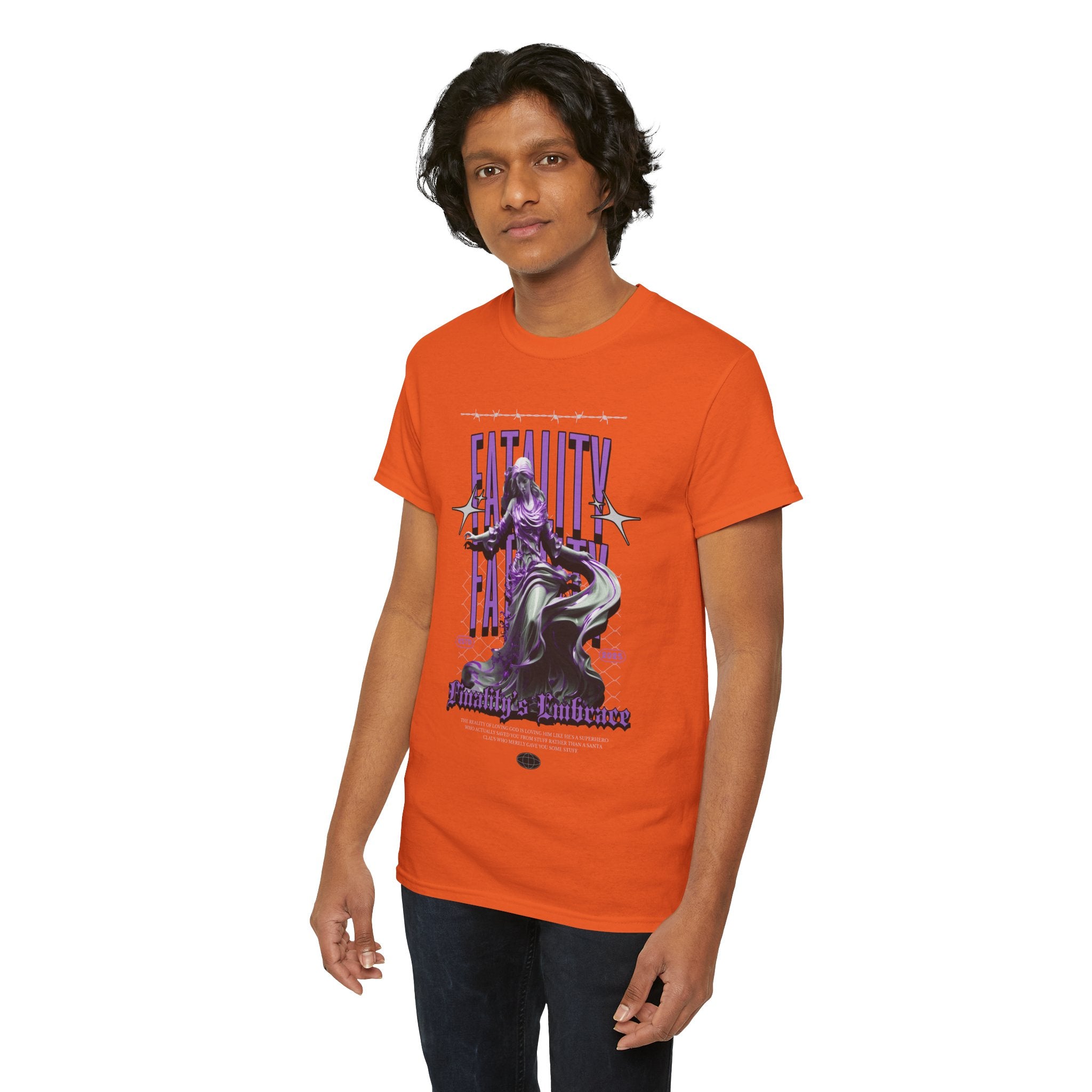 "Fatality's Embrace" Flowing Violet Statue - Gothic Digital Art