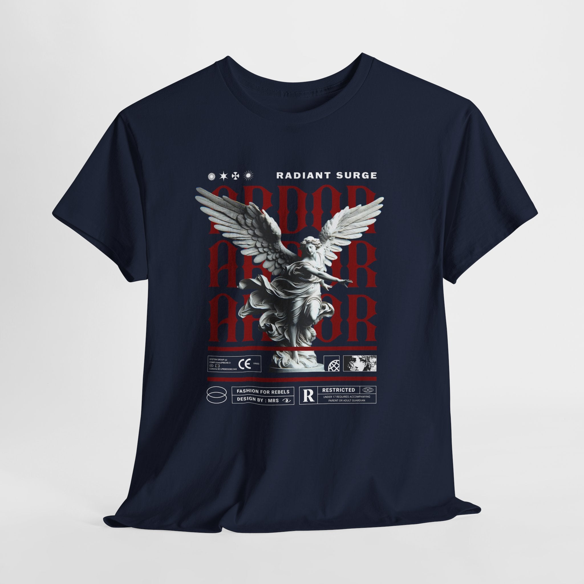 "Divine Angel" - Gothic Black & White T-Shirt Design