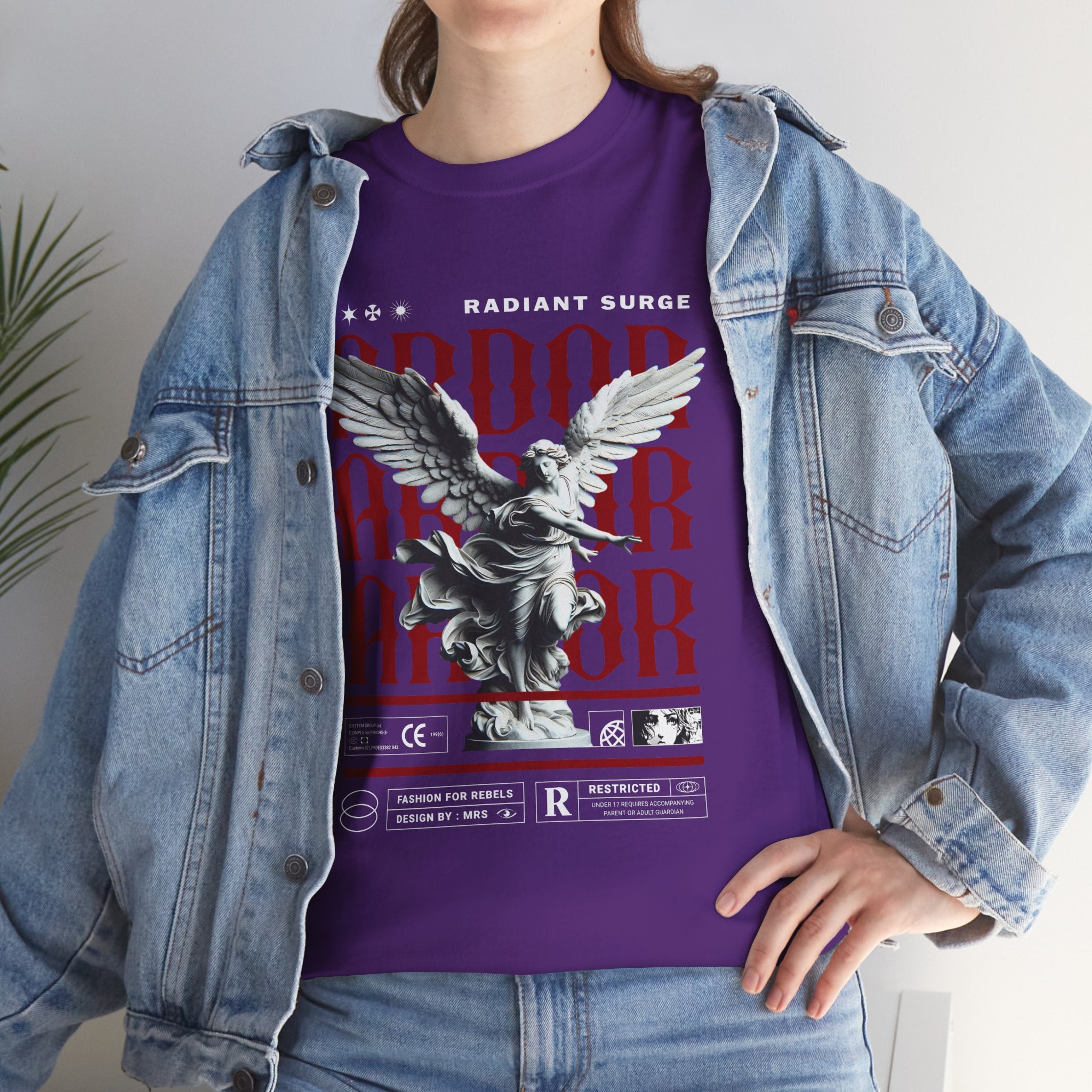 "Divine Angel" - Gothic Black & White T-Shirt Design