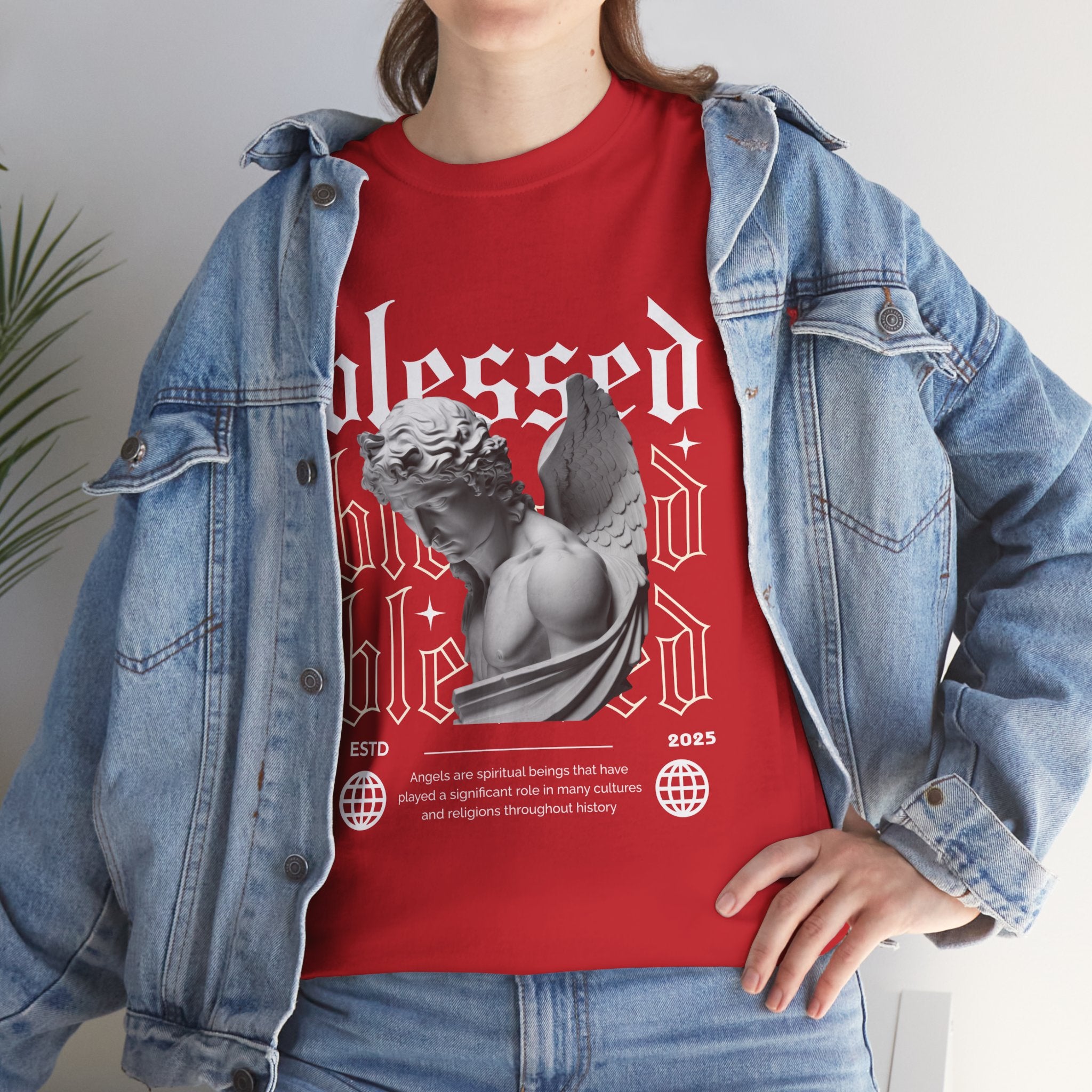 Blessed Guardian: Serene Angelic Sculpture Streetwear